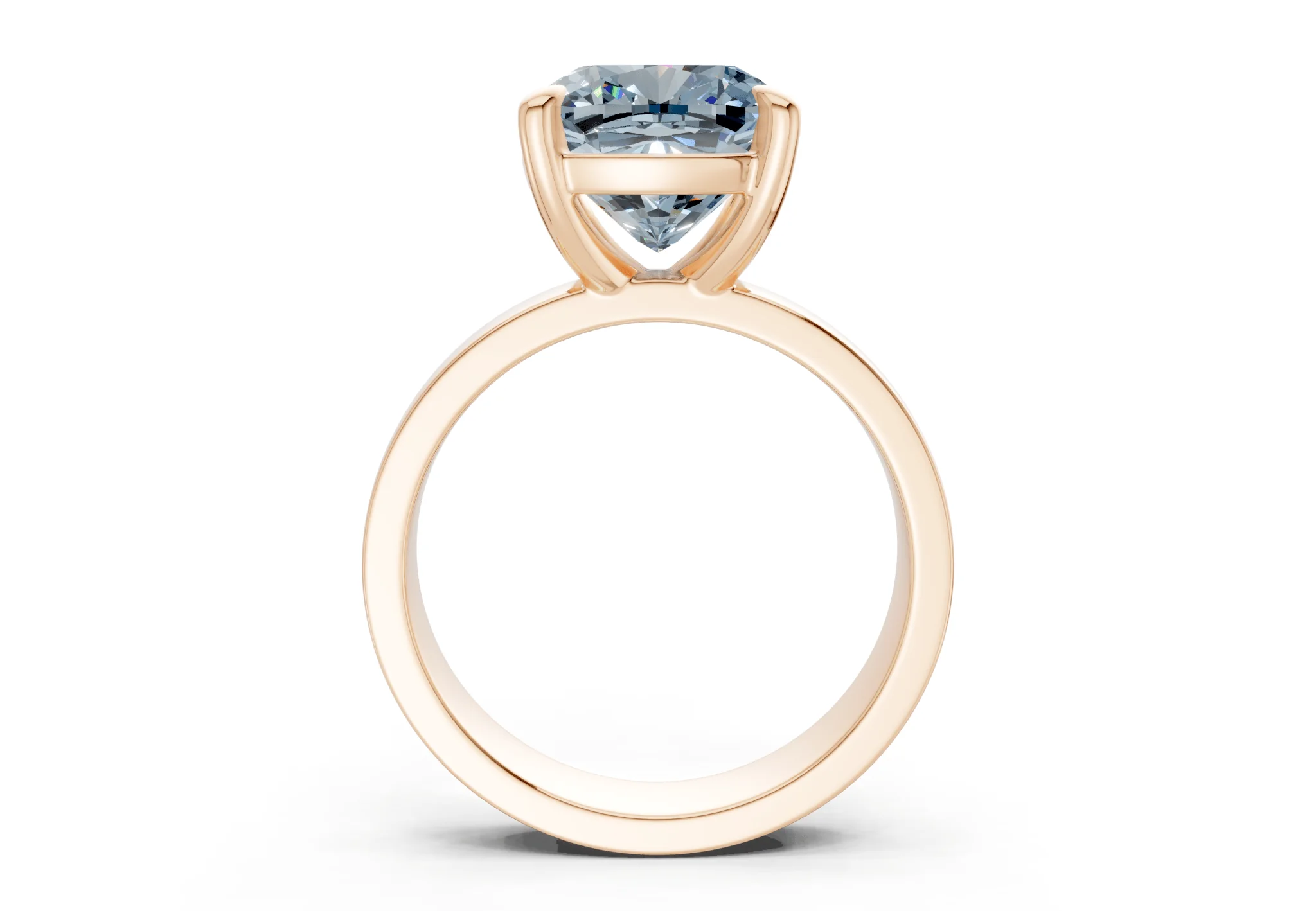 Cascade Blue Diamond Solitaire Cushion Squareuare Cut 4mm Engagement Ring - Image 5