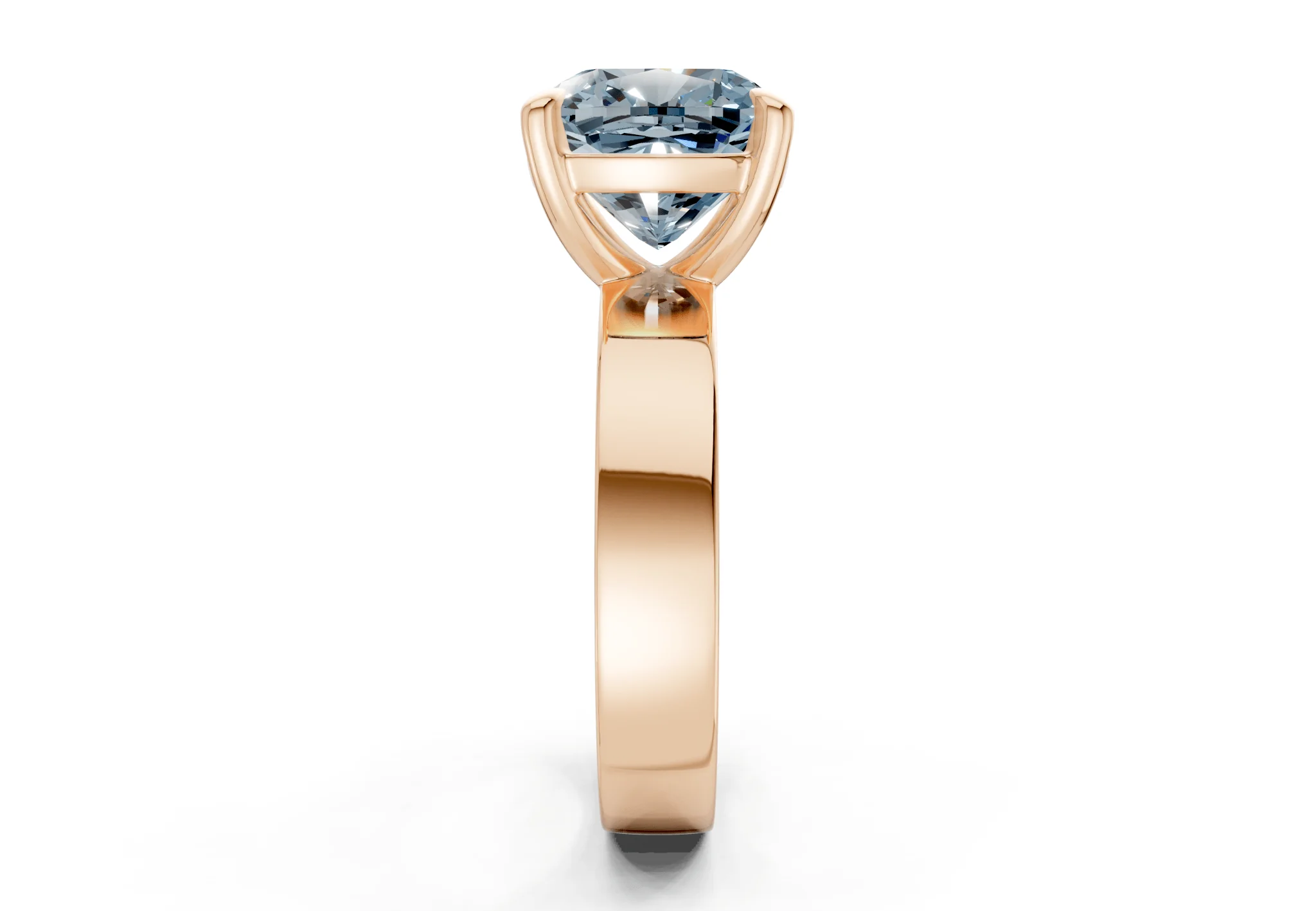 Cascade Blue Diamond Solitaire Cushion Squareuare Cut 4mm Engagement Ring - Image 6