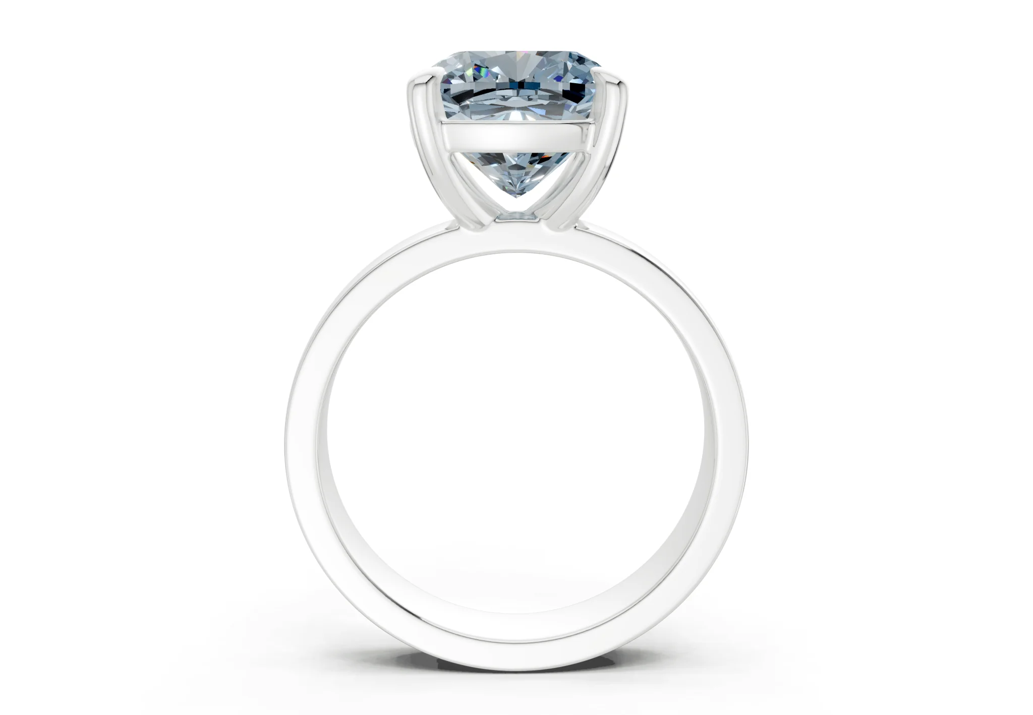 Cascade Blue Diamond Solitaire Cushion Squareuare Cut 4mm Engagement Ring - Image 8