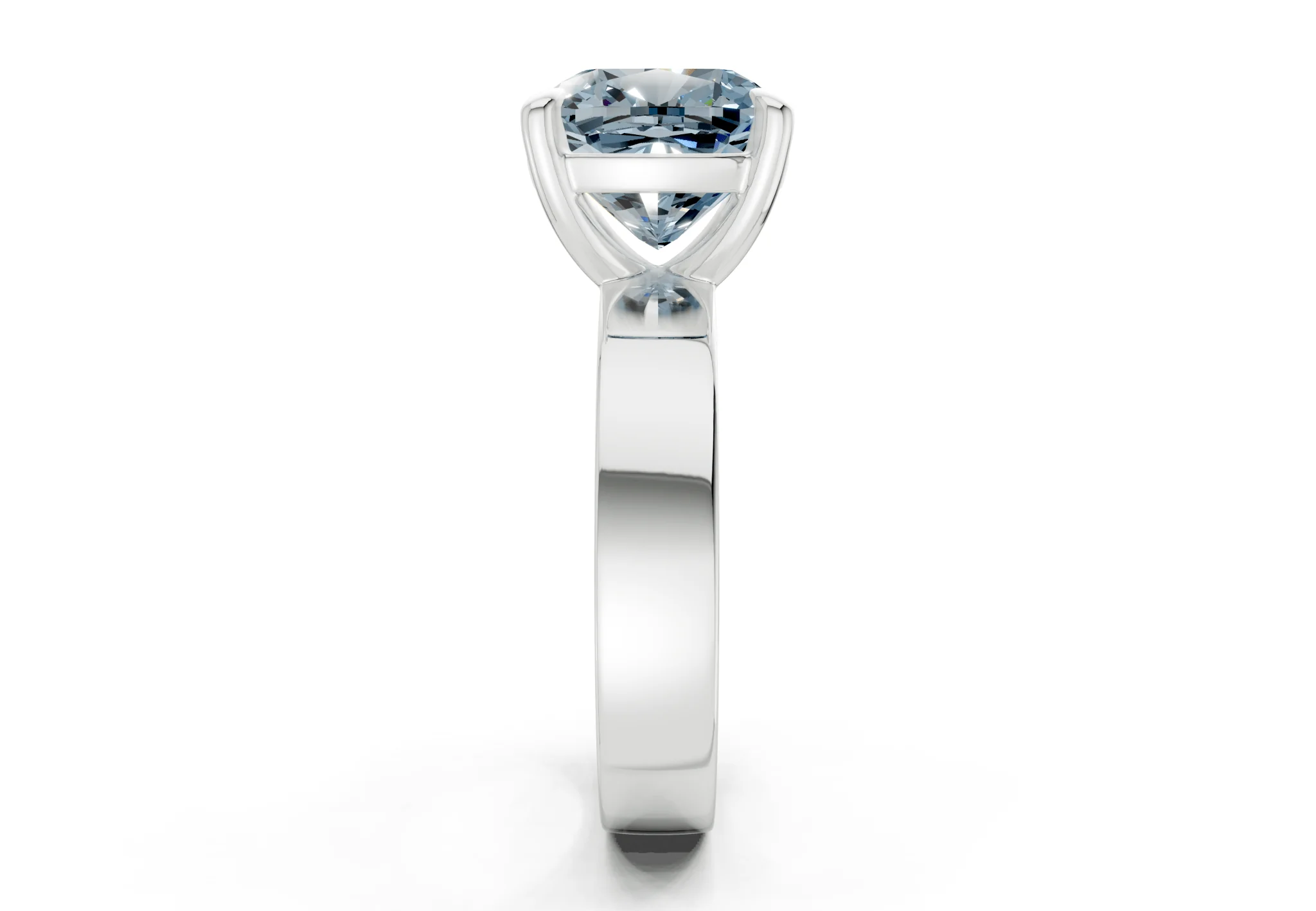 Cascade Blue Diamond Solitaire Cushion Squareuare Cut 4mm Engagement Ring - Image 9