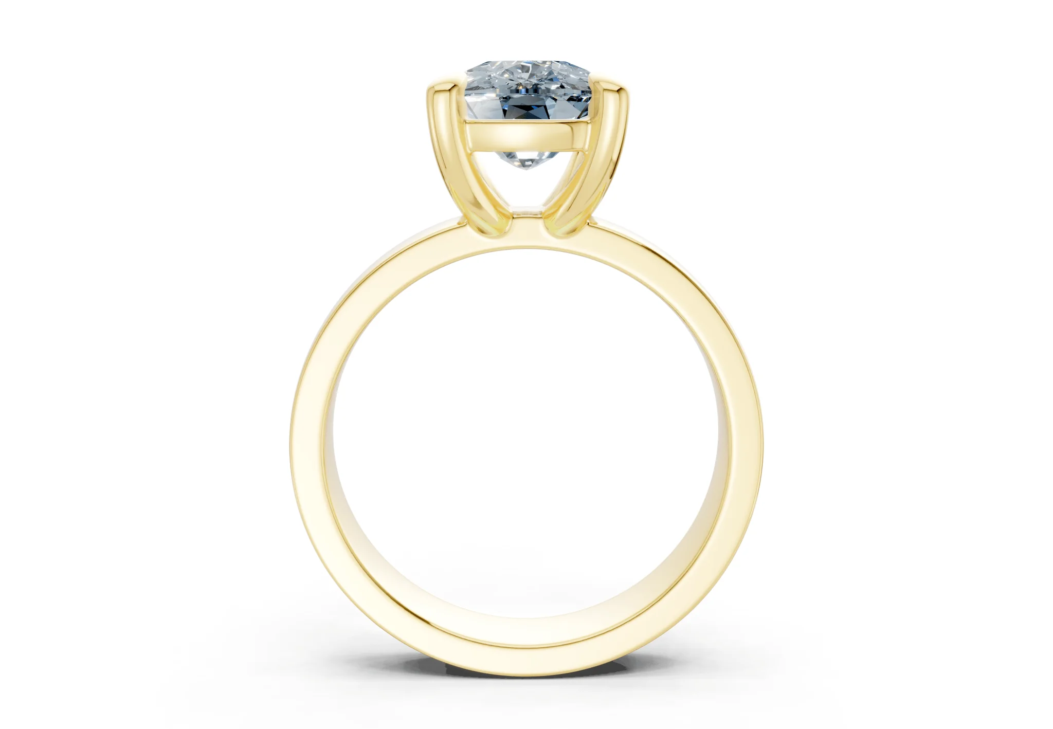 Cascade Blue Diamond Solitaire Elongated Cushion Cut 4mm Engagement Ring - Image 2