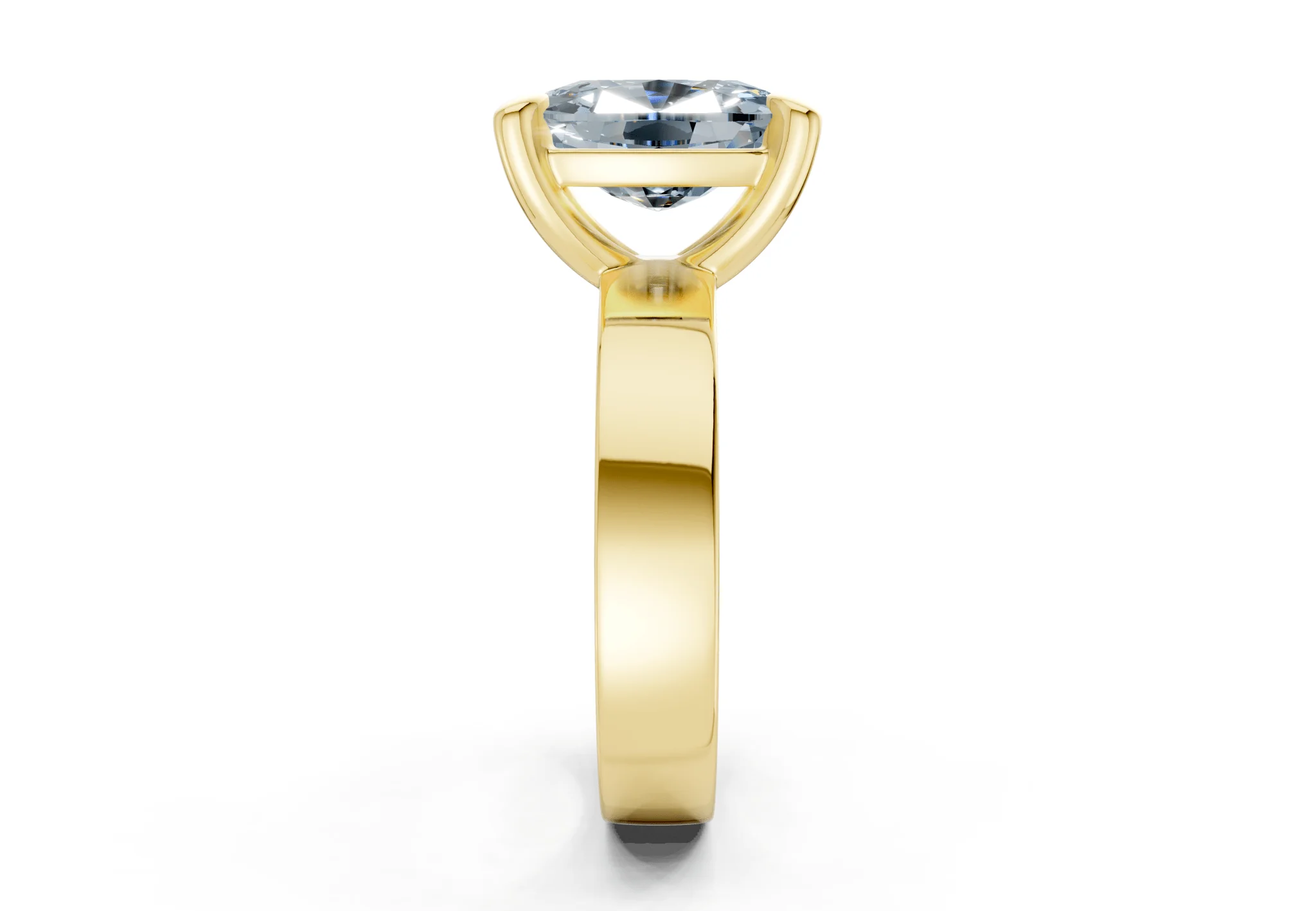 Cascade Blue Diamond Solitaire Elongated Cushion Cut 4mm Engagement Ring - Image 3