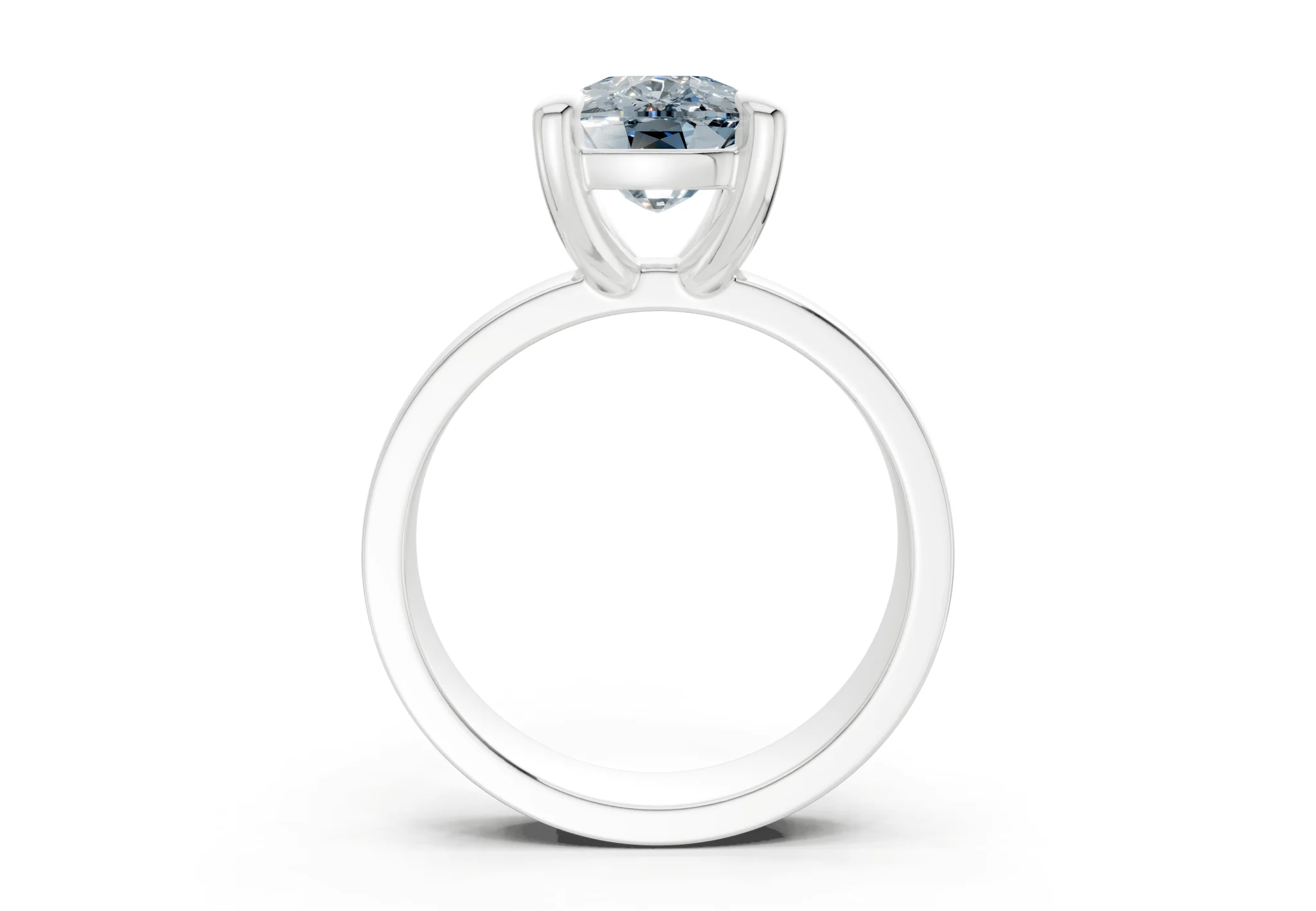 Cascade Blue Diamond Solitaire Elongated Cushion Cut 4mm Engagement Ring - Image 8