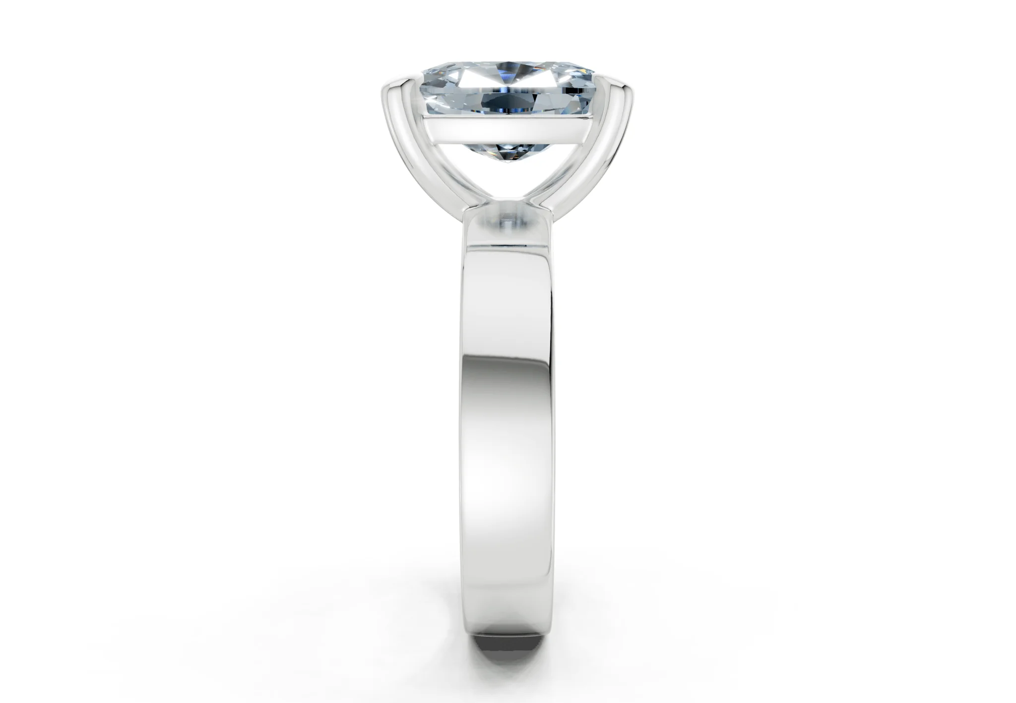 Cascade Blue Diamond Solitaire Elongated Cushion Cut 4mm Engagement Ring - Image 9