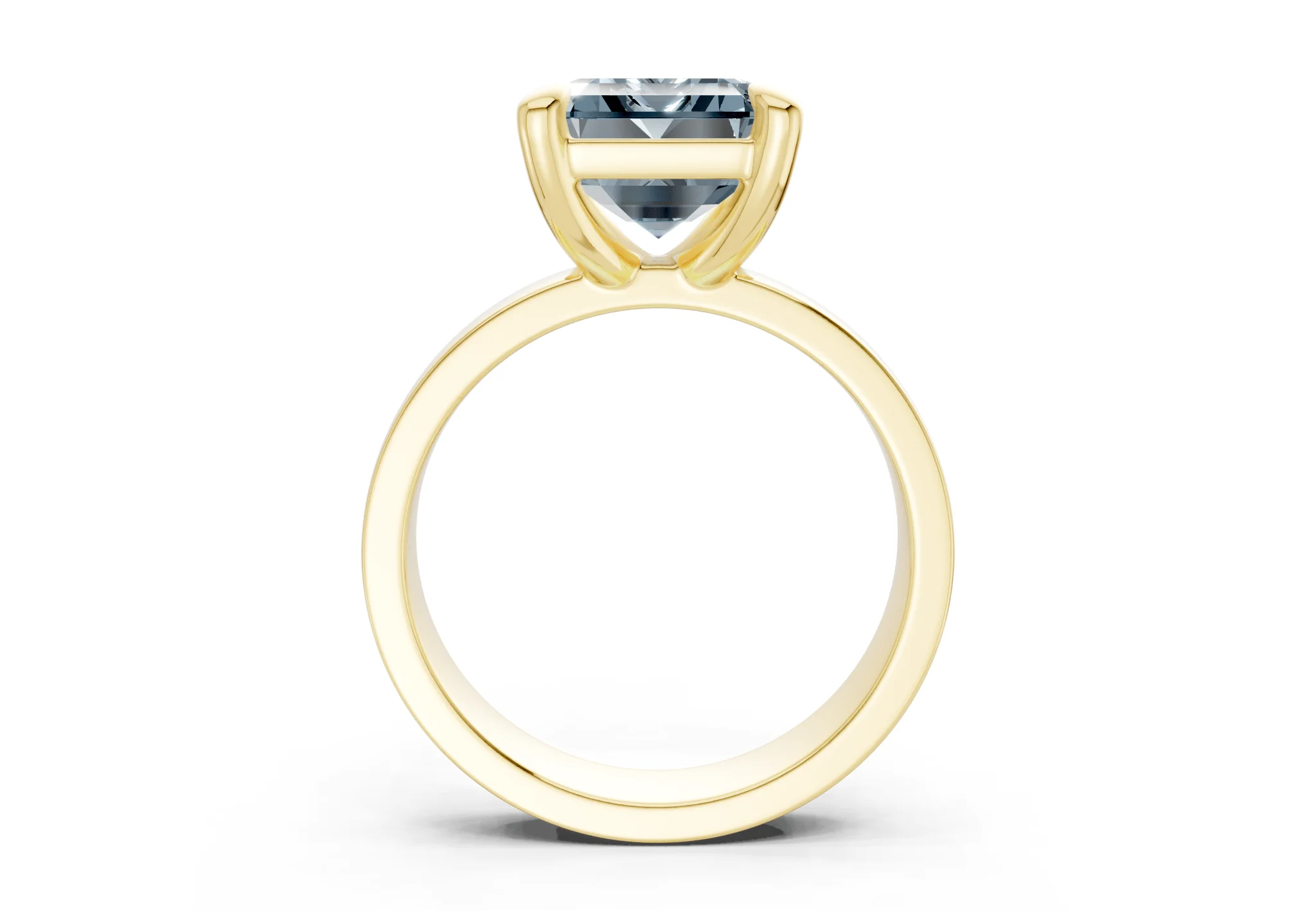 Cascade Blue Diamond Solitaire Emerald Cut 4mm Engagement Ring - Image 2