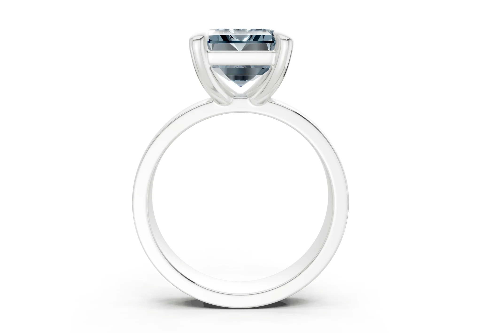 Cascade Blue Diamond Solitaire Emerald Cut 4mm Engagement Ring - Image 8