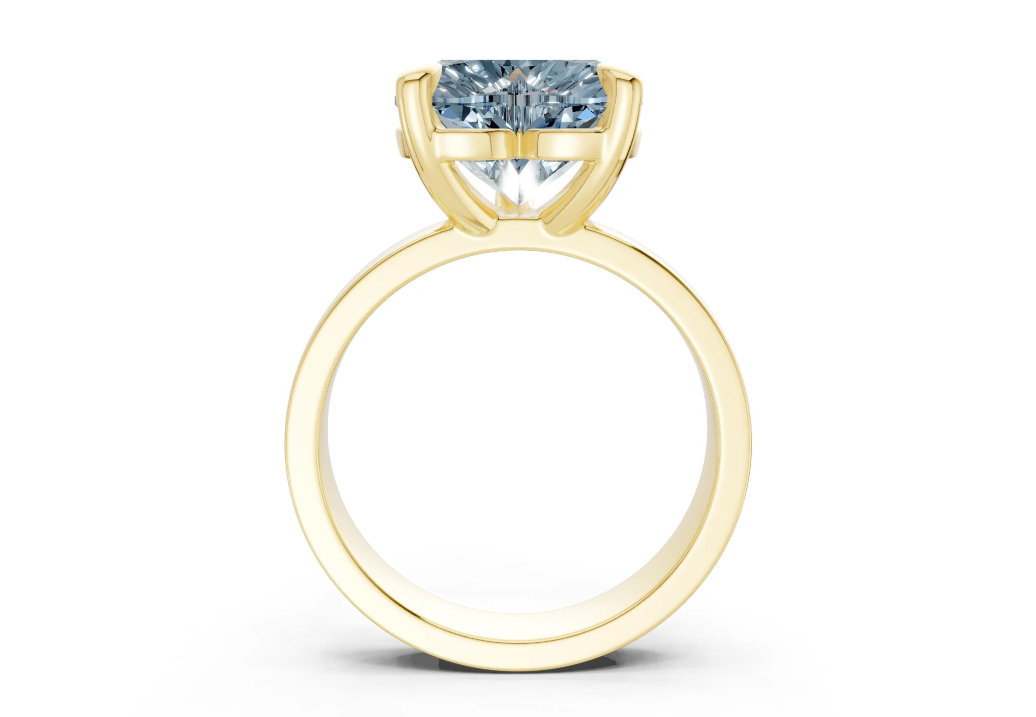 Cascade Blue Diamond Solitaire Heart Cut 4mm Engagement Ring - Image 2