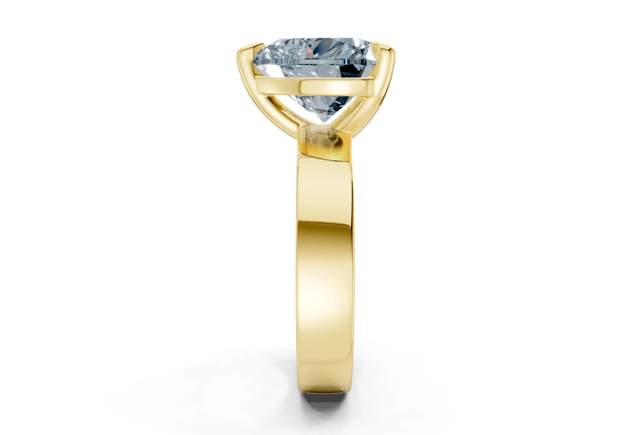 Cascade Blue Diamond Solitaire Heart Cut 4mm Engagement Ring - Image 3