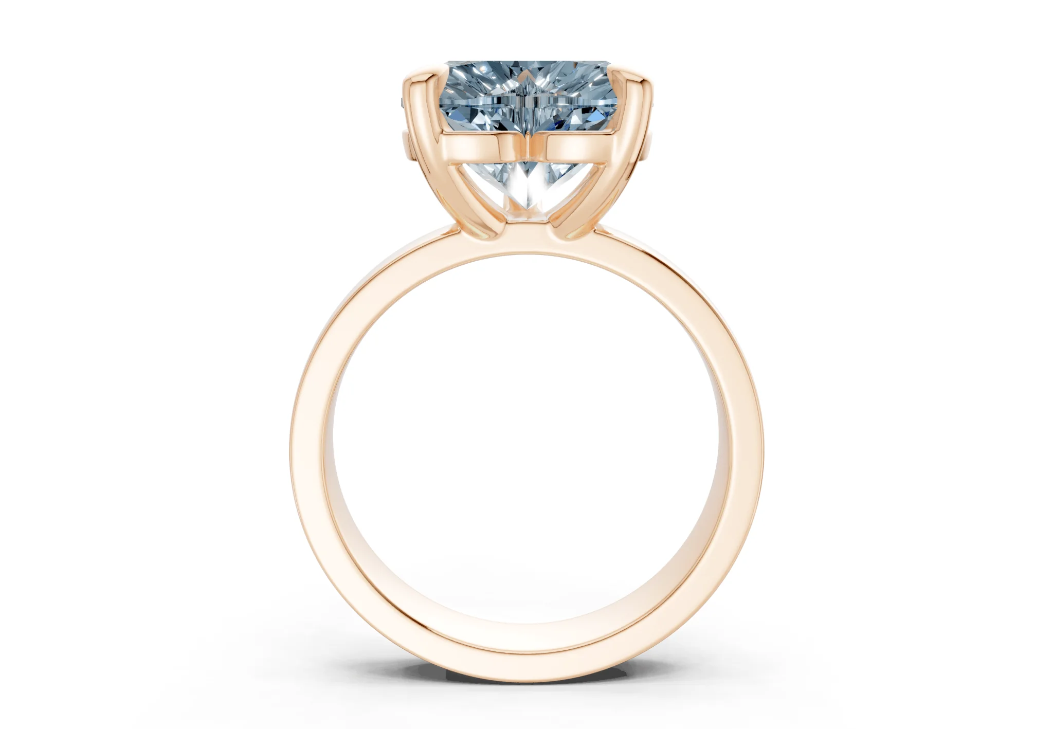 Cascade Blue Diamond Solitaire Heart Cut 4mm Engagement Ring - Image 5