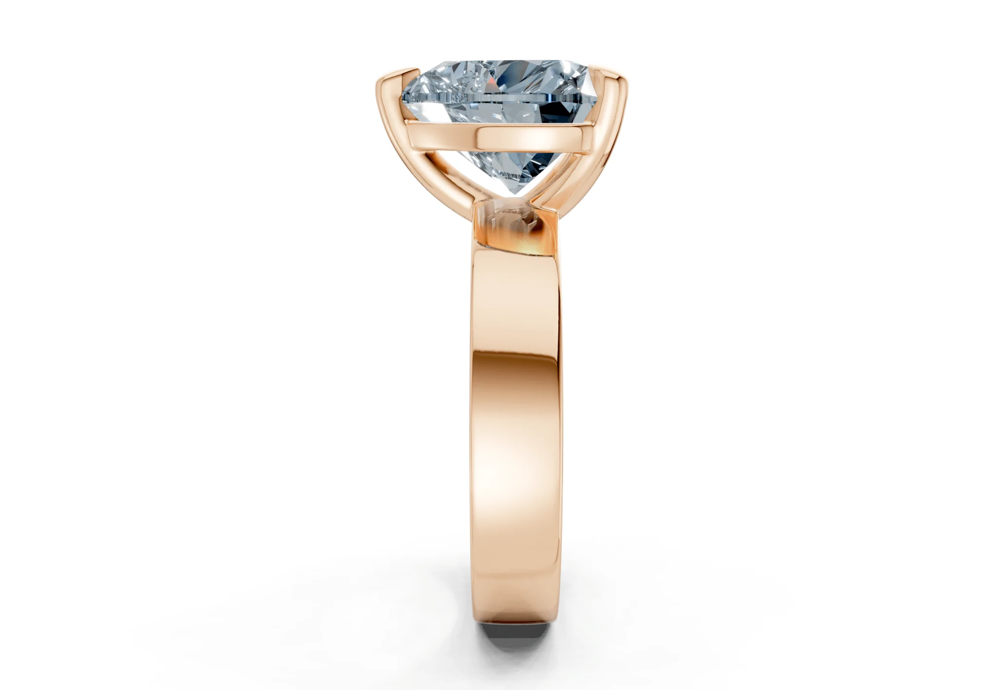 Cascade Blue Diamond Solitaire Heart Cut 4mm Engagement Ring - Image 6