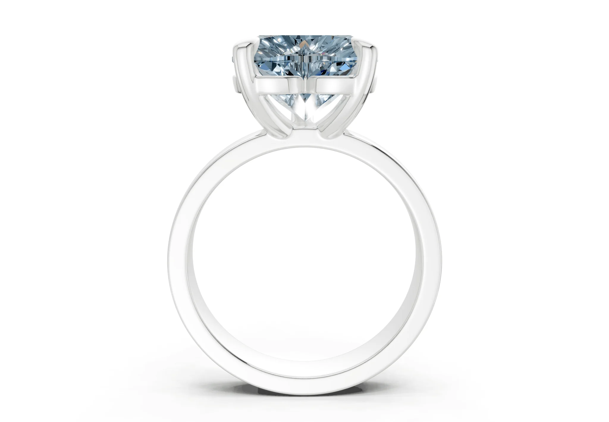 Cascade Blue Diamond Solitaire Heart Cut 4mm Engagement Ring - Image 8