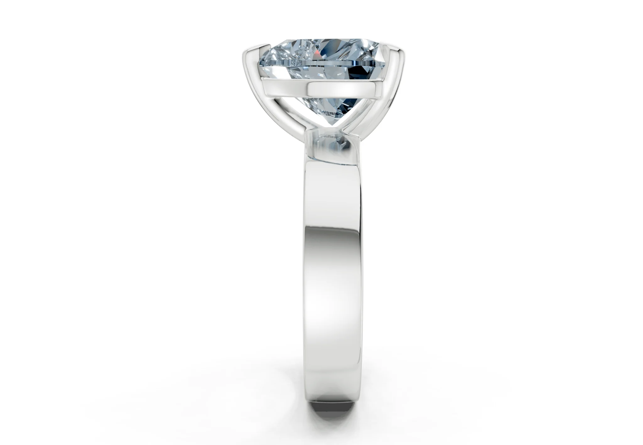 Cascade Blue Diamond Solitaire Heart Cut 4mm Engagement Ring - Image 9