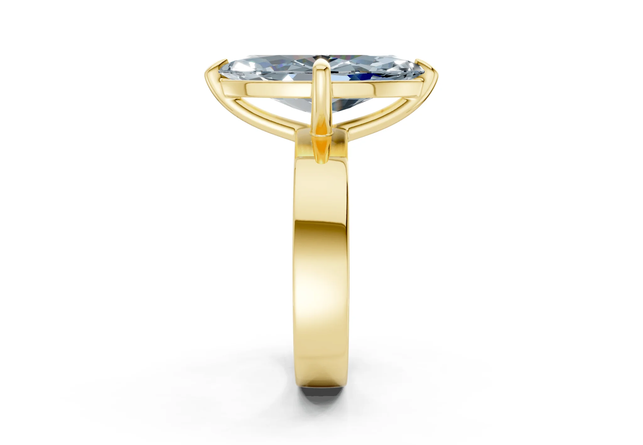 Cascade Blue Diamond Solitaire Marquise Cut 4mm Engagement Ring - Image 3