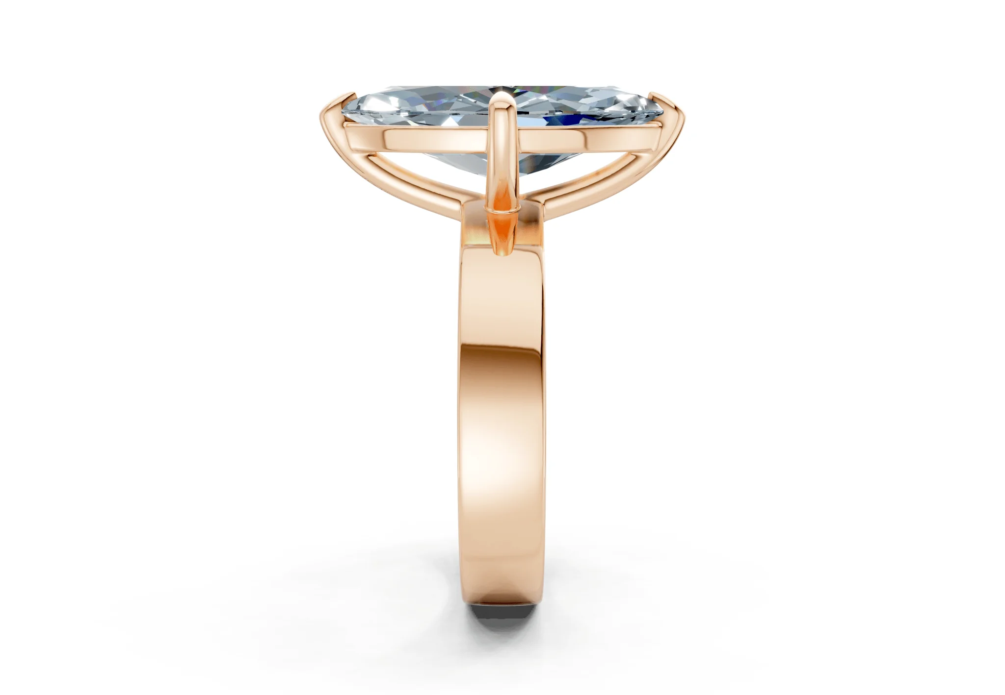 Cascade Blue Diamond Solitaire Marquise Cut 4mm Engagement Ring - Image 6