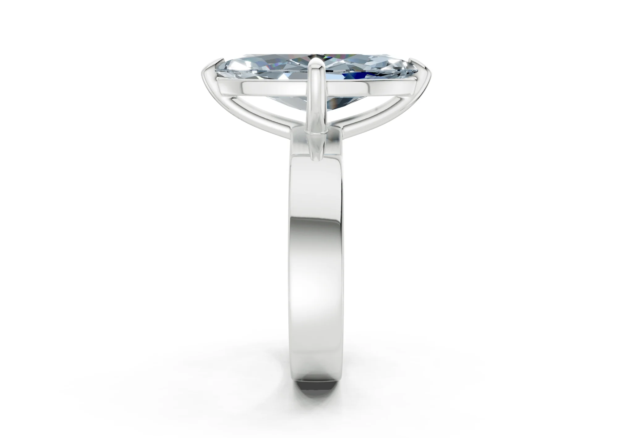 Cascade Blue Diamond Solitaire Marquise Cut 4mm Engagement Ring - Image 9