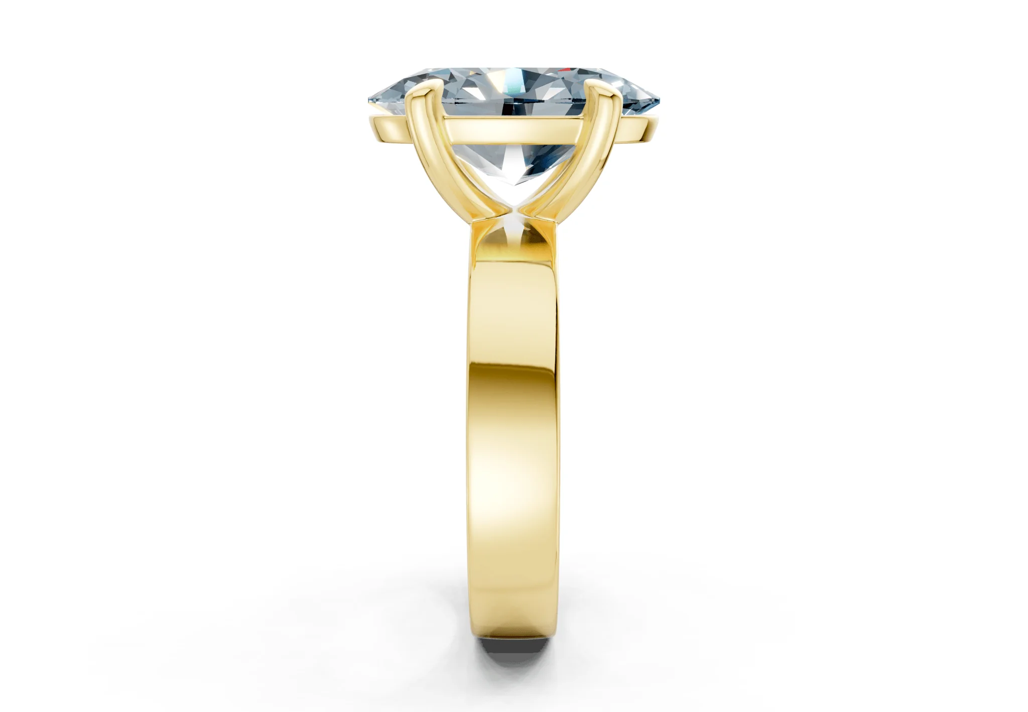 Cascade Blue Diamond Solitaire Oval Cut 4mm Engagement Ring - Image 3