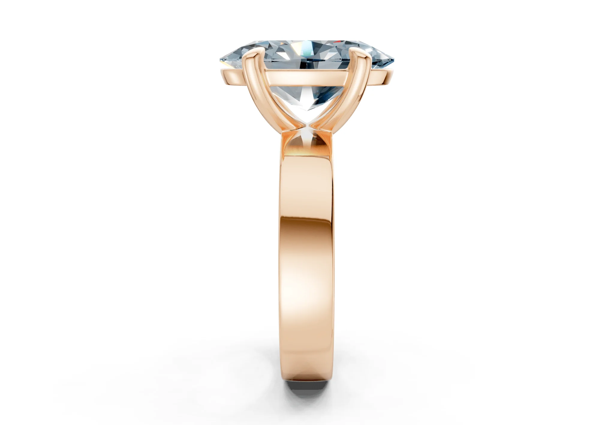 Cascade Blue Diamond Solitaire Oval Cut 4mm Engagement Ring - Image 6