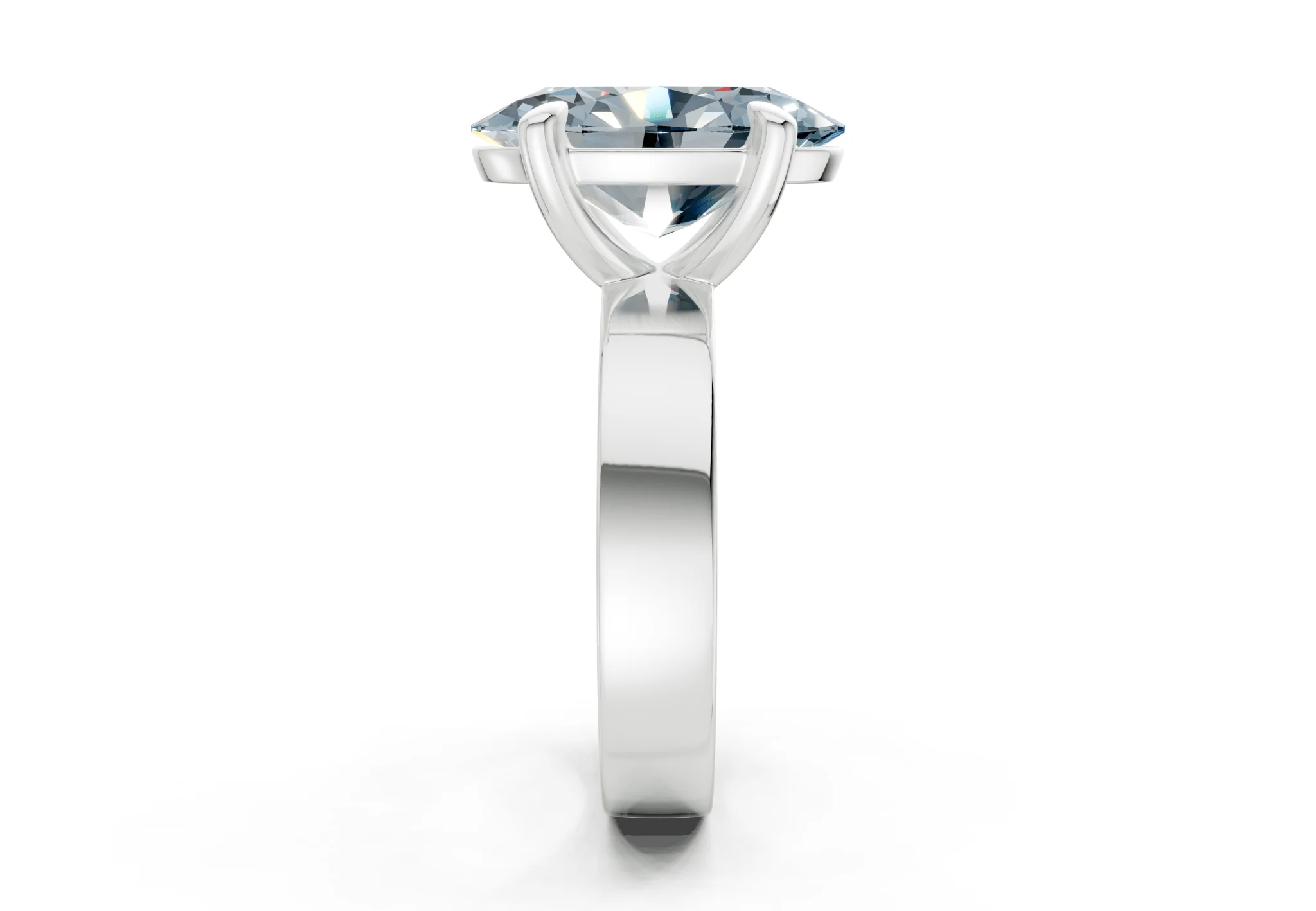 Cascade Blue Diamond Solitaire Oval Cut 4mm Engagement Ring - Image 9