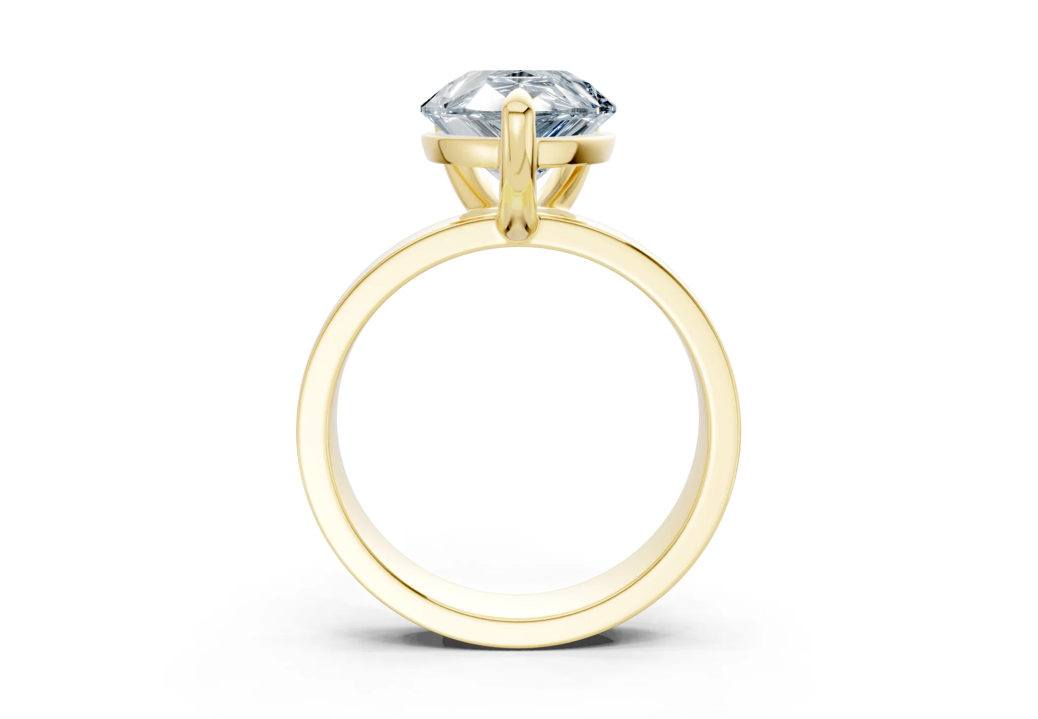 Cascade Blue Diamond Solitaire Pear Cut 4mm Engagement Ring - Image 2