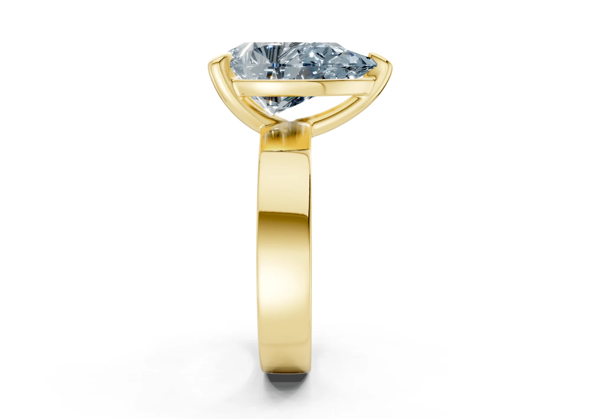 Cascade Blue Diamond Solitaire Pear Cut 4mm Engagement Ring - Image 3