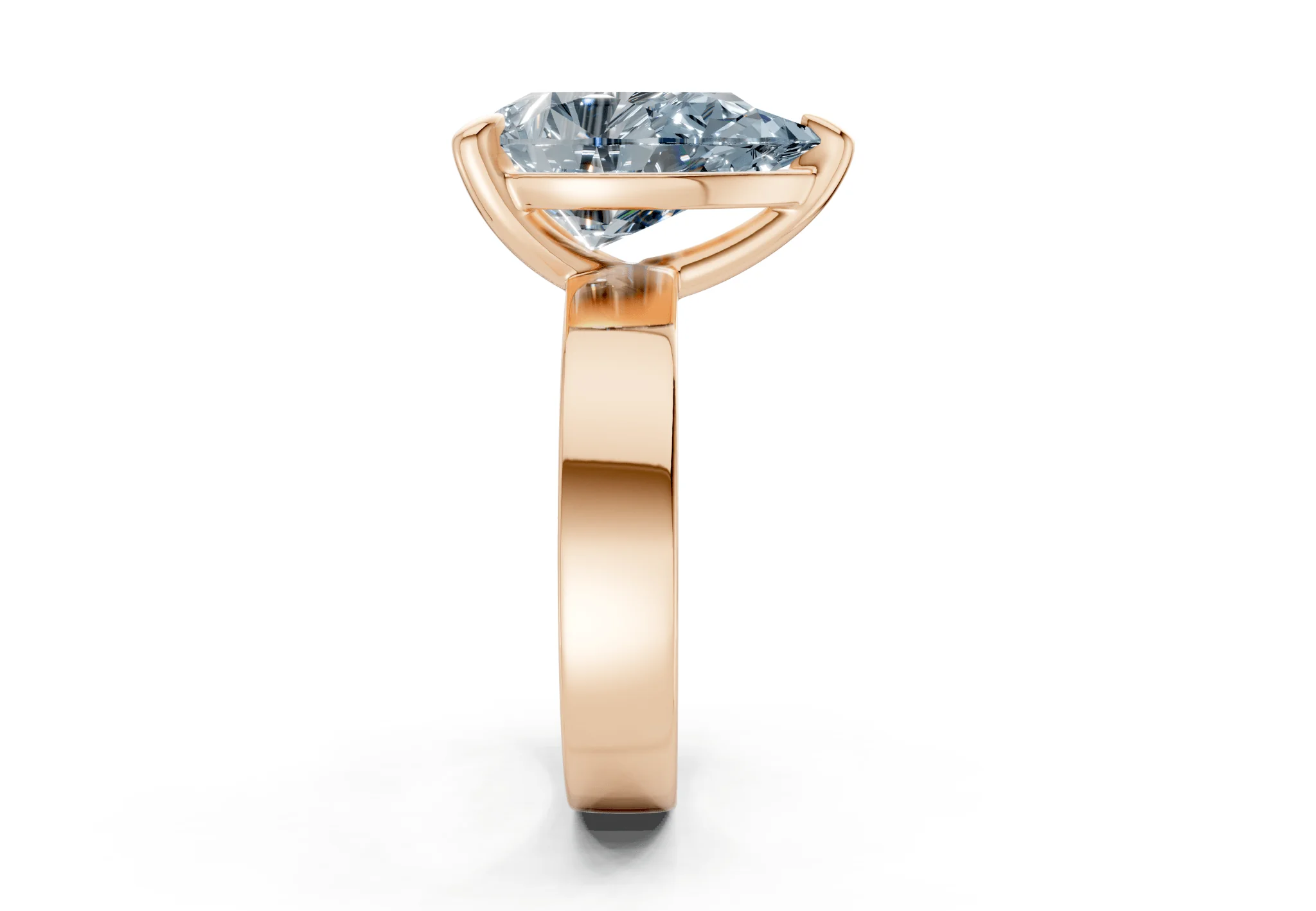 Cascade Blue Diamond Solitaire Pear Cut 4mm Engagement Ring - Image 6