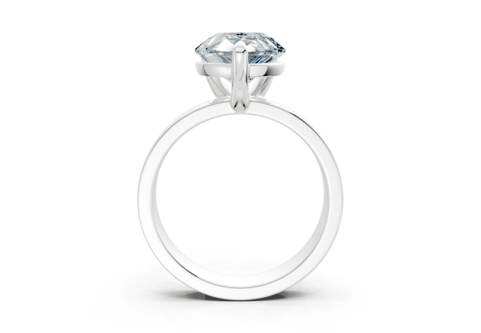 Cascade Blue Diamond Solitaire Pear Cut 4mm Engagement Ring - Image 8