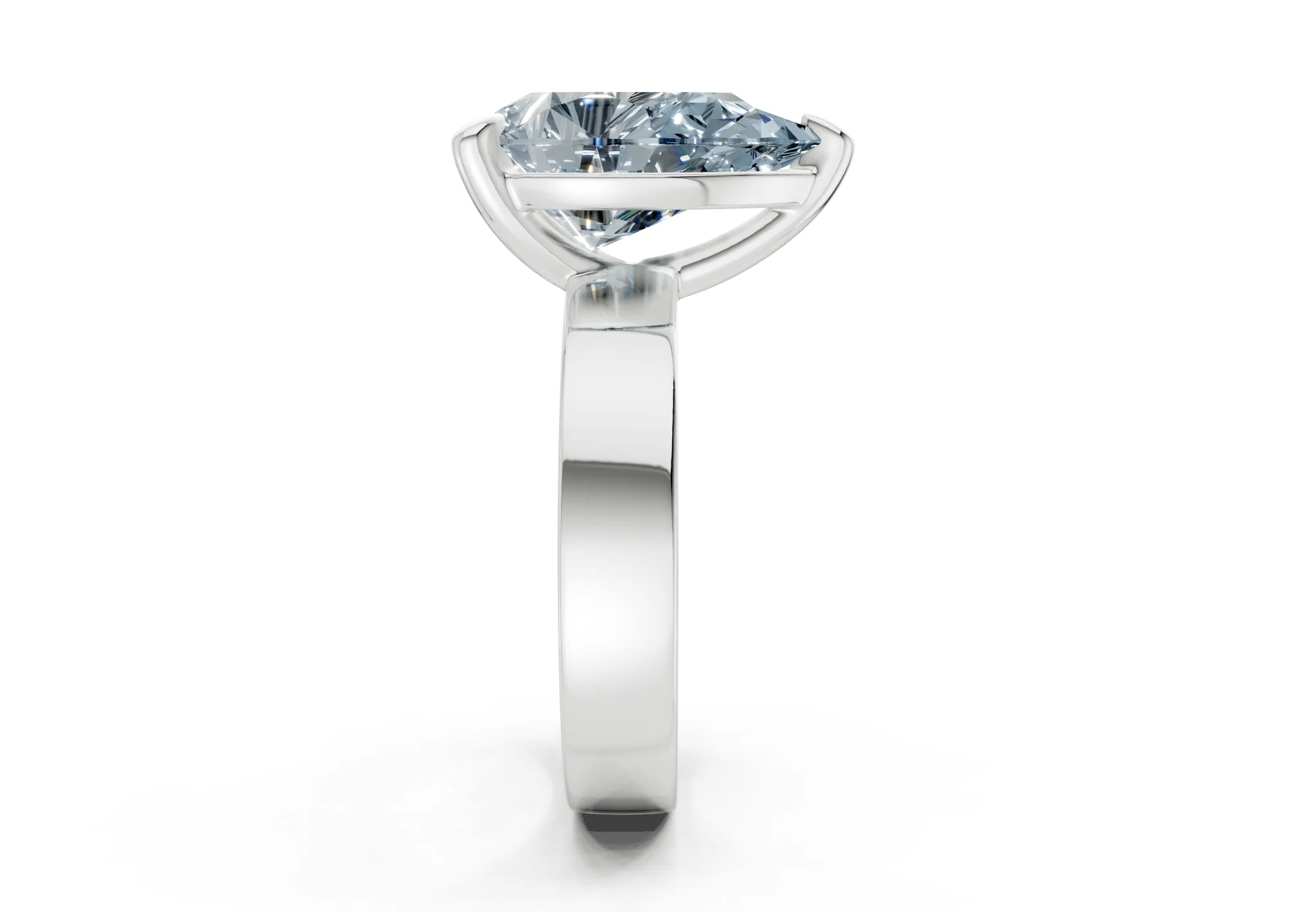 Cascade Blue Diamond Solitaire Pear Cut 4mm Engagement Ring - Image 9