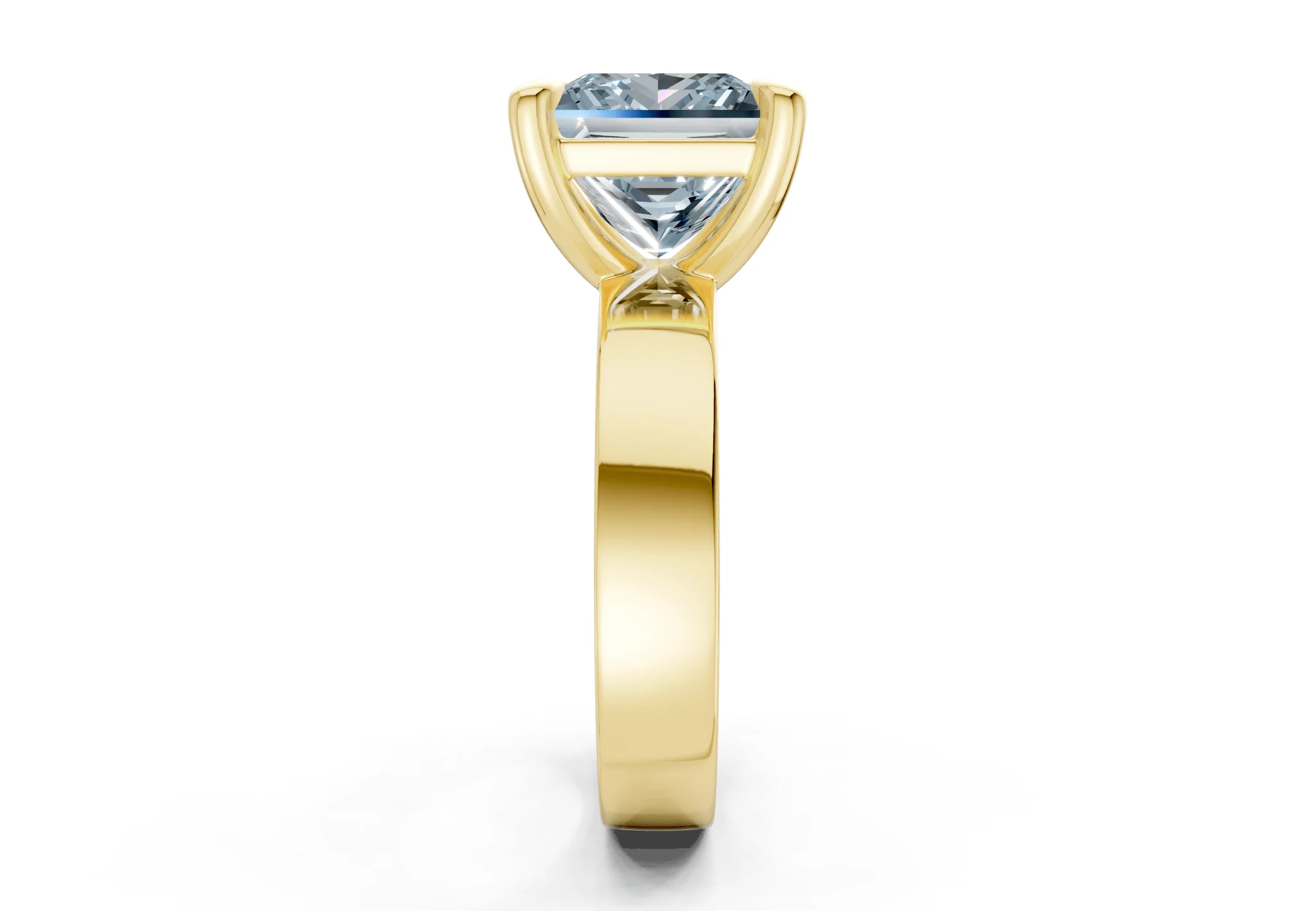 Cascade Blue Diamond Solitaire Princess Cut 4mm Engagement Ring - Image 3