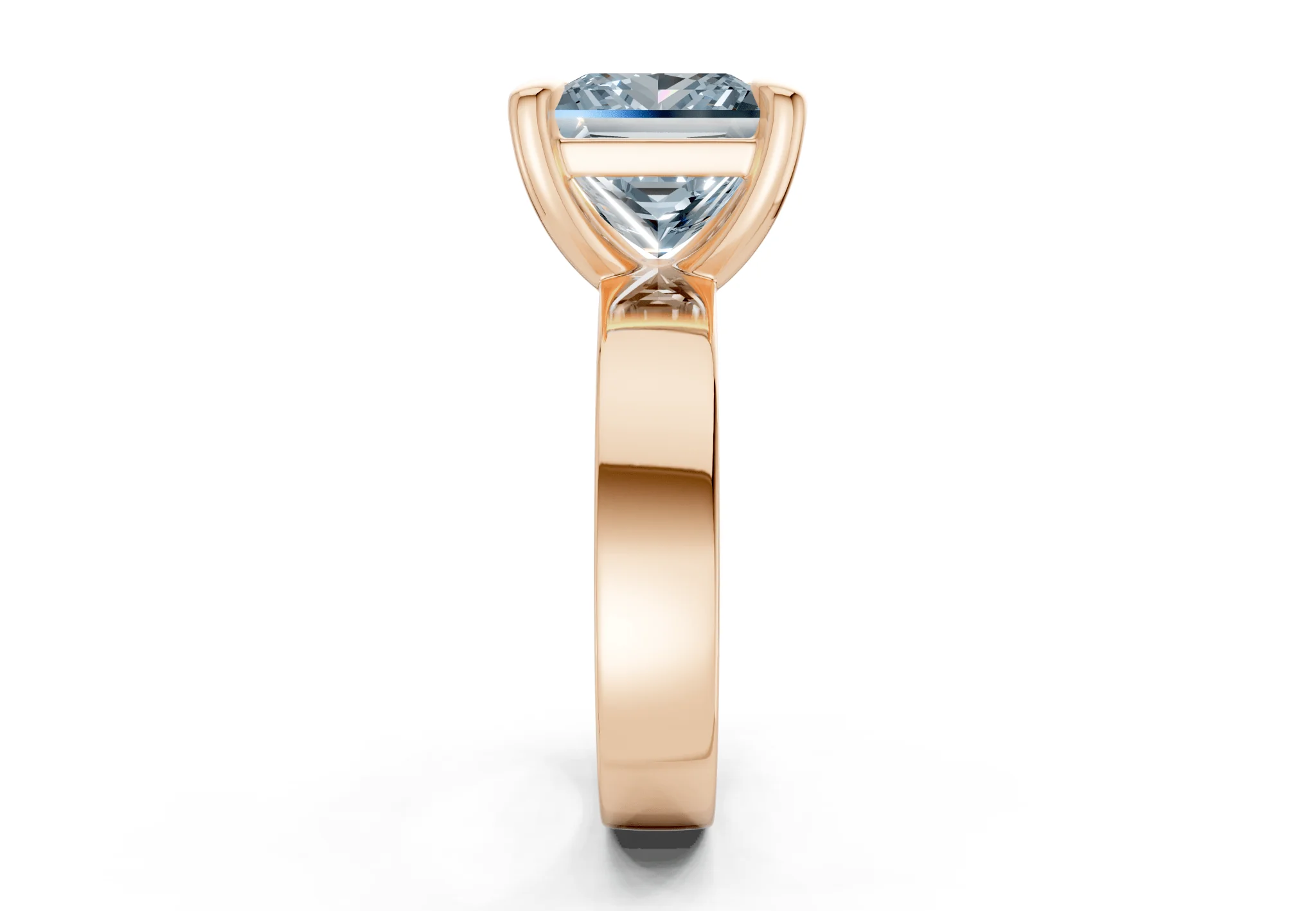 Cascade Blue Diamond Solitaire Princess Cut 4mm Engagement Ring - Image 6