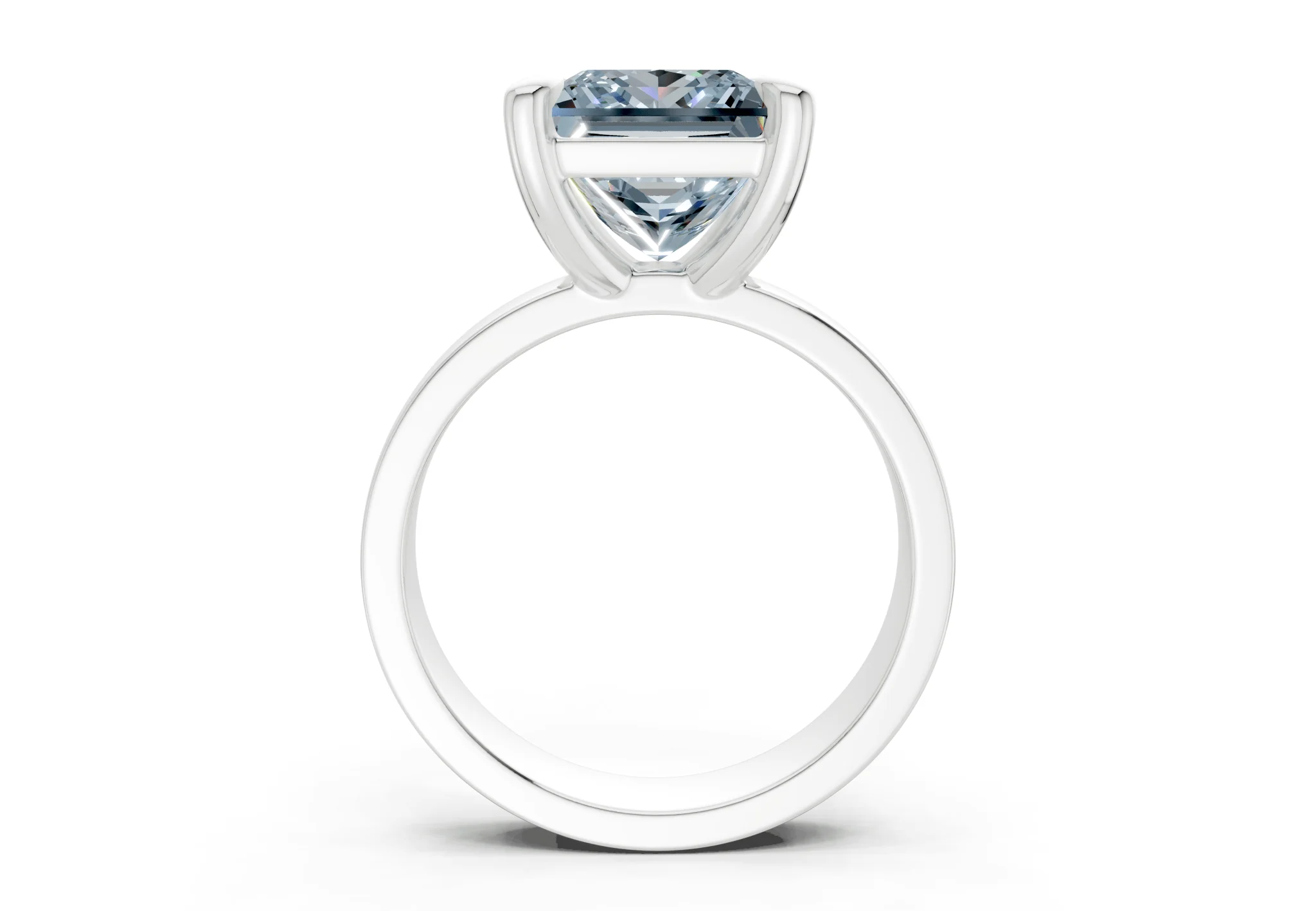 Cascade Blue Diamond Solitaire Princess Cut 4mm Engagement Ring - Image 8