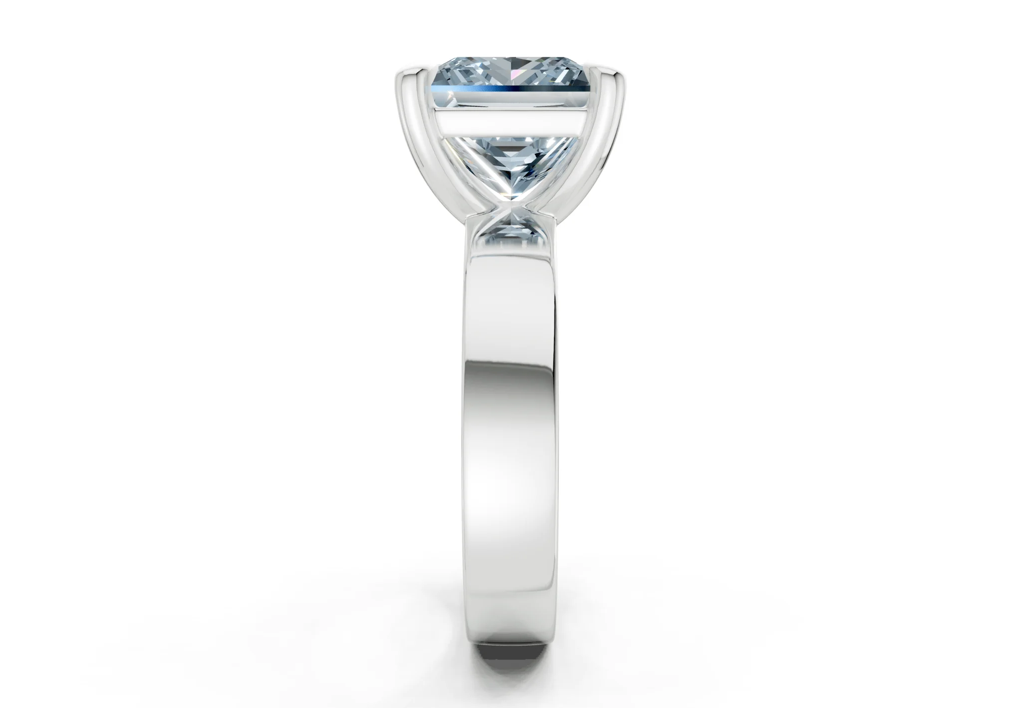 Cascade Blue Diamond Solitaire Princess Cut 4mm Engagement Ring - Image 9