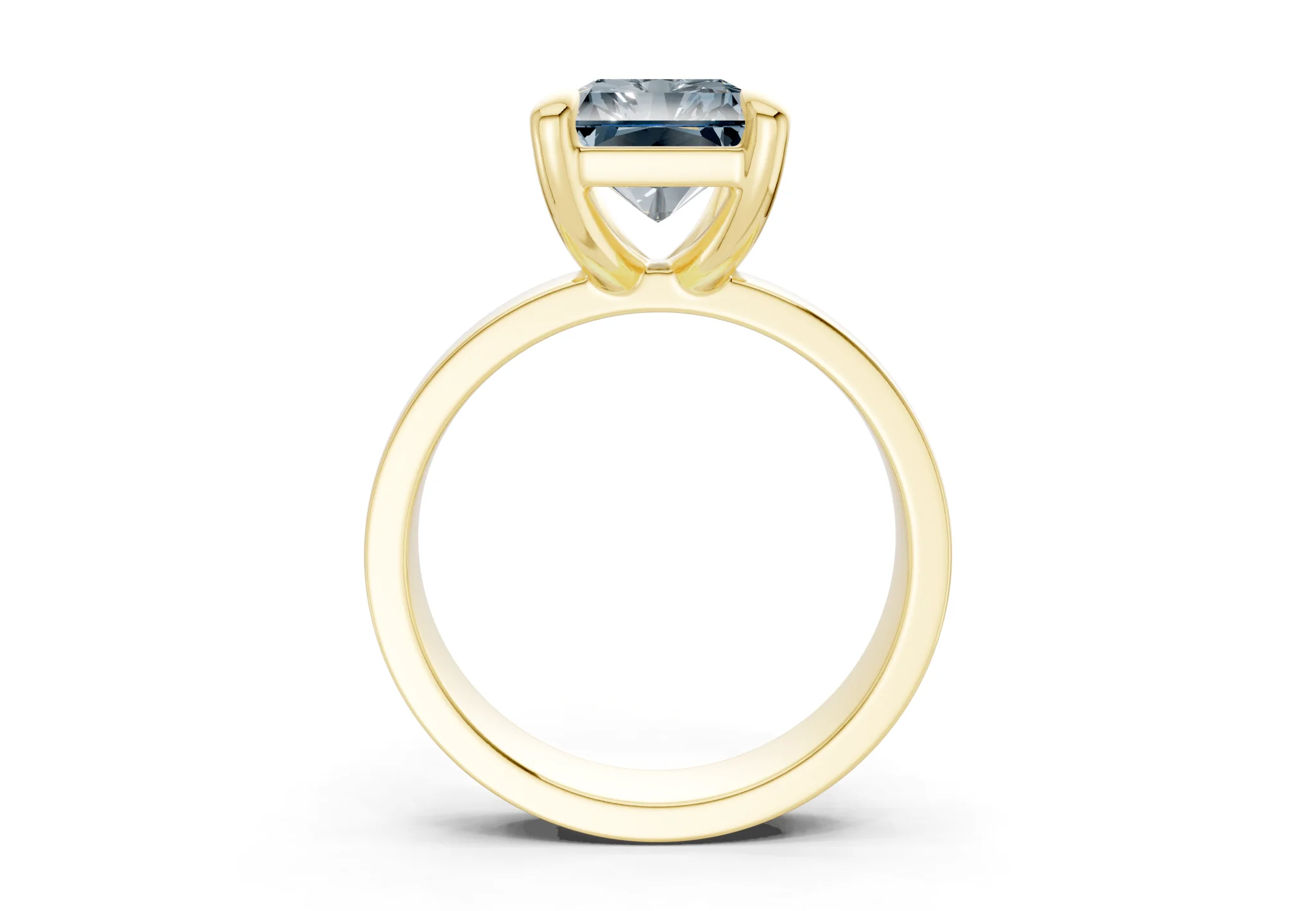 Cascade Blue Diamond Solitaire Radiant Cut 4mm Engagement Ring - Image 2