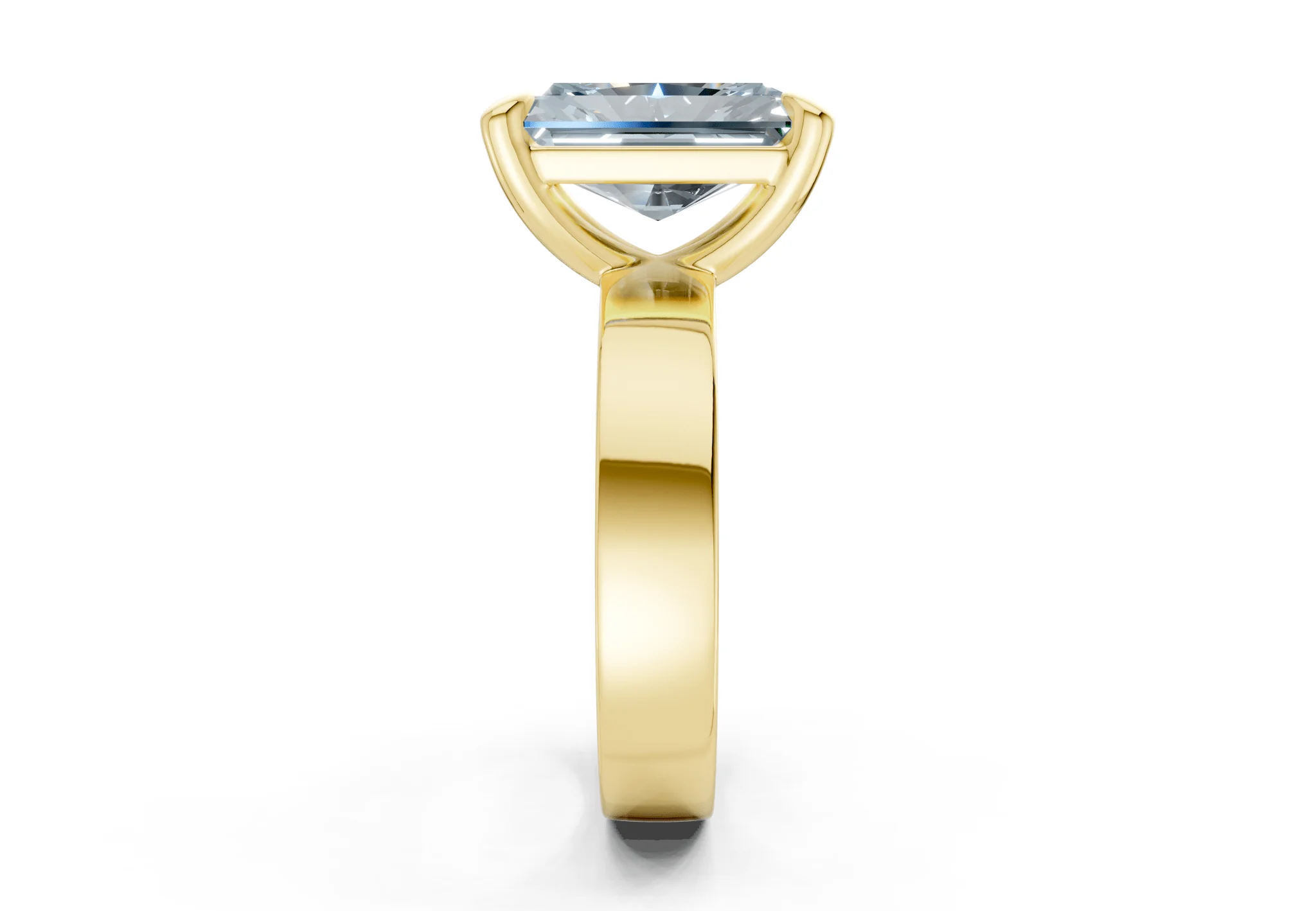 Cascade Blue Diamond Solitaire Radiant Cut 4mm Engagement Ring - Image 3