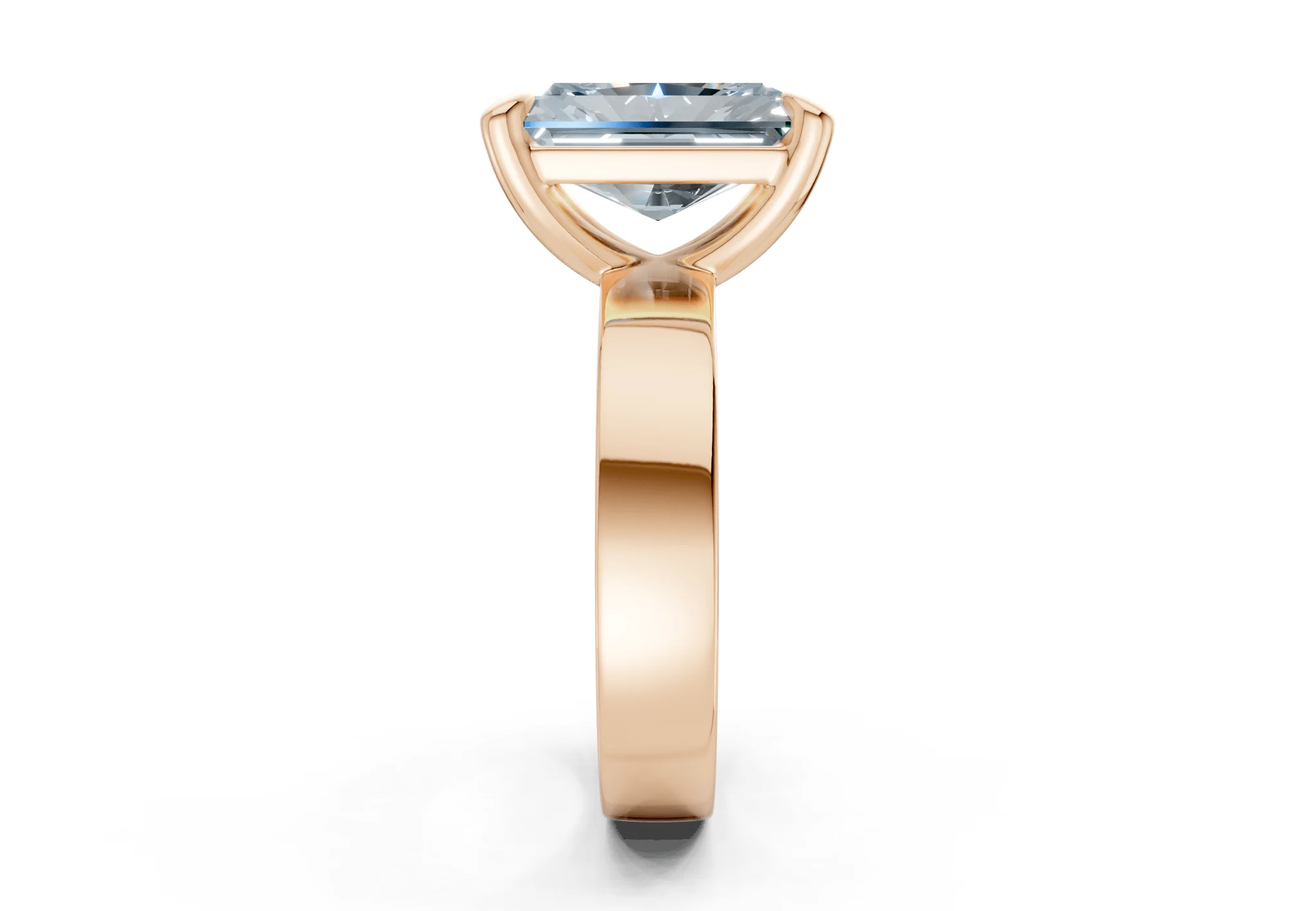 Cascade Blue Diamond Solitaire Radiant Cut 4mm Engagement Ring - Image 6