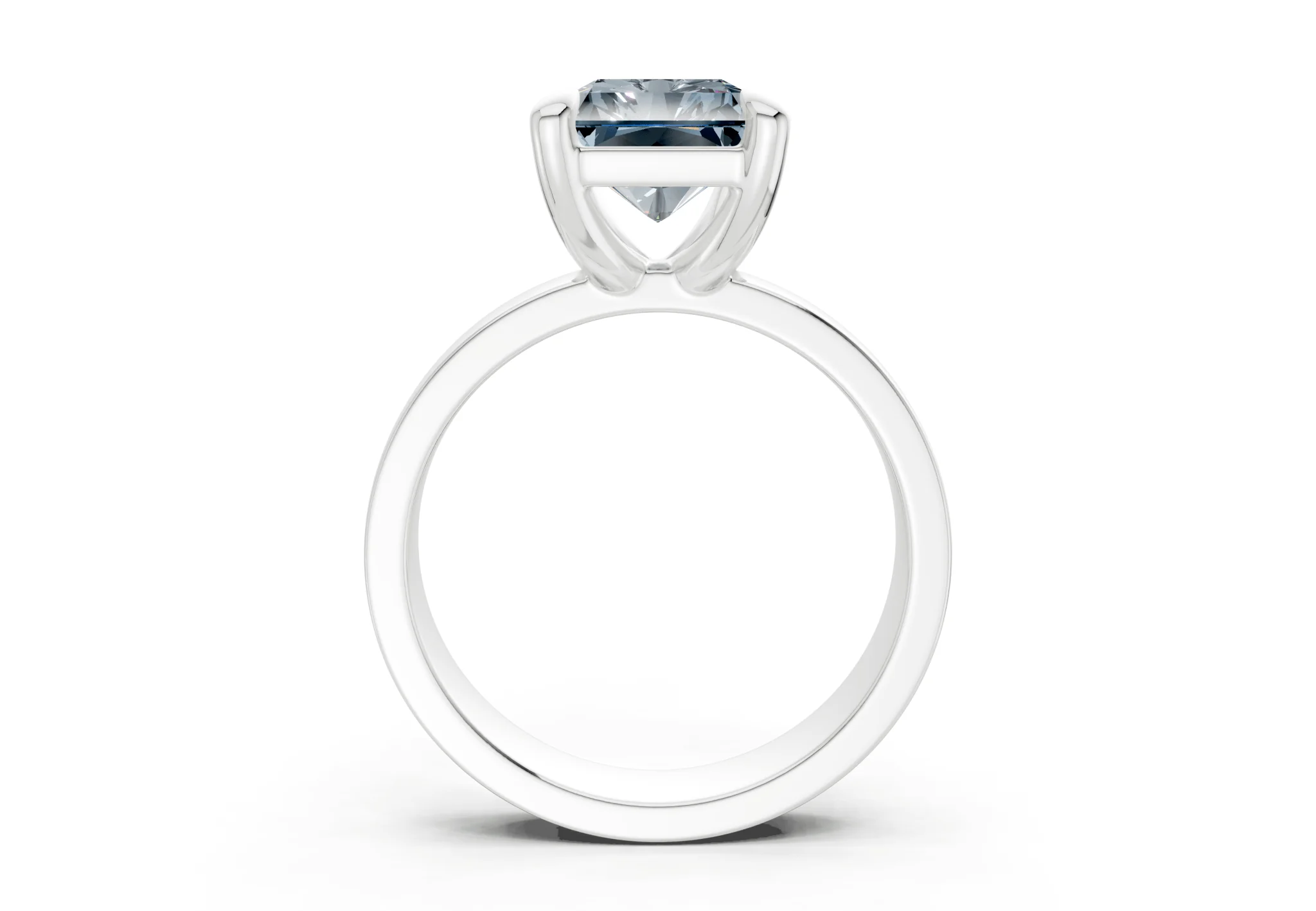 Cascade Blue Diamond Solitaire Radiant Cut 4mm Engagement Ring - Image 8