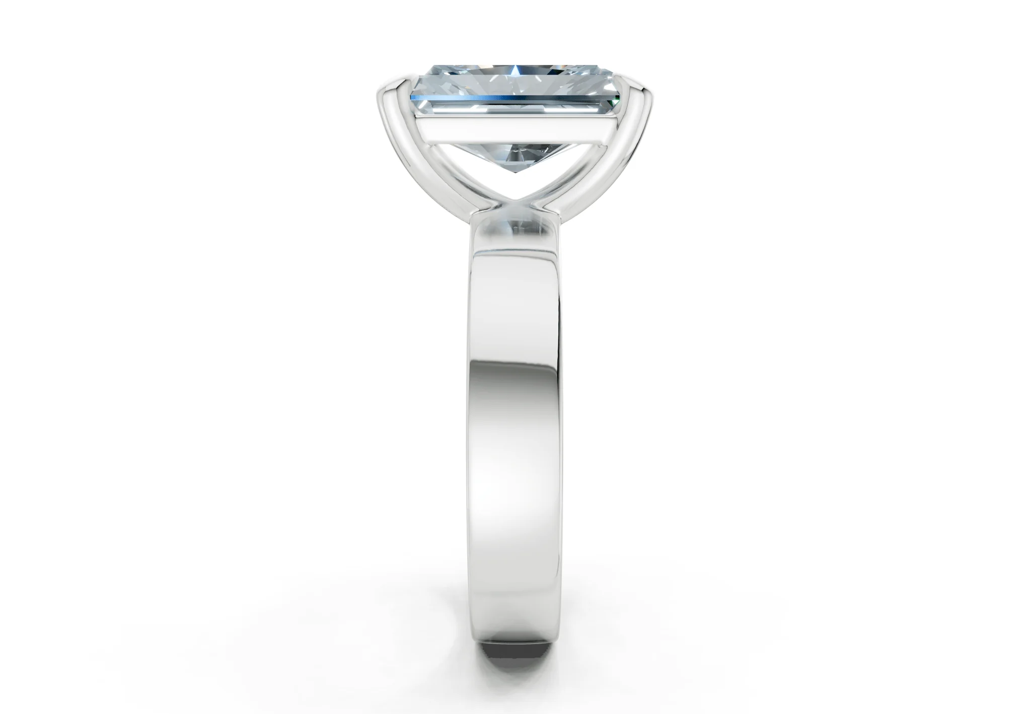 Cascade Blue Diamond Solitaire Radiant Cut 4mm Engagement Ring - Image 9