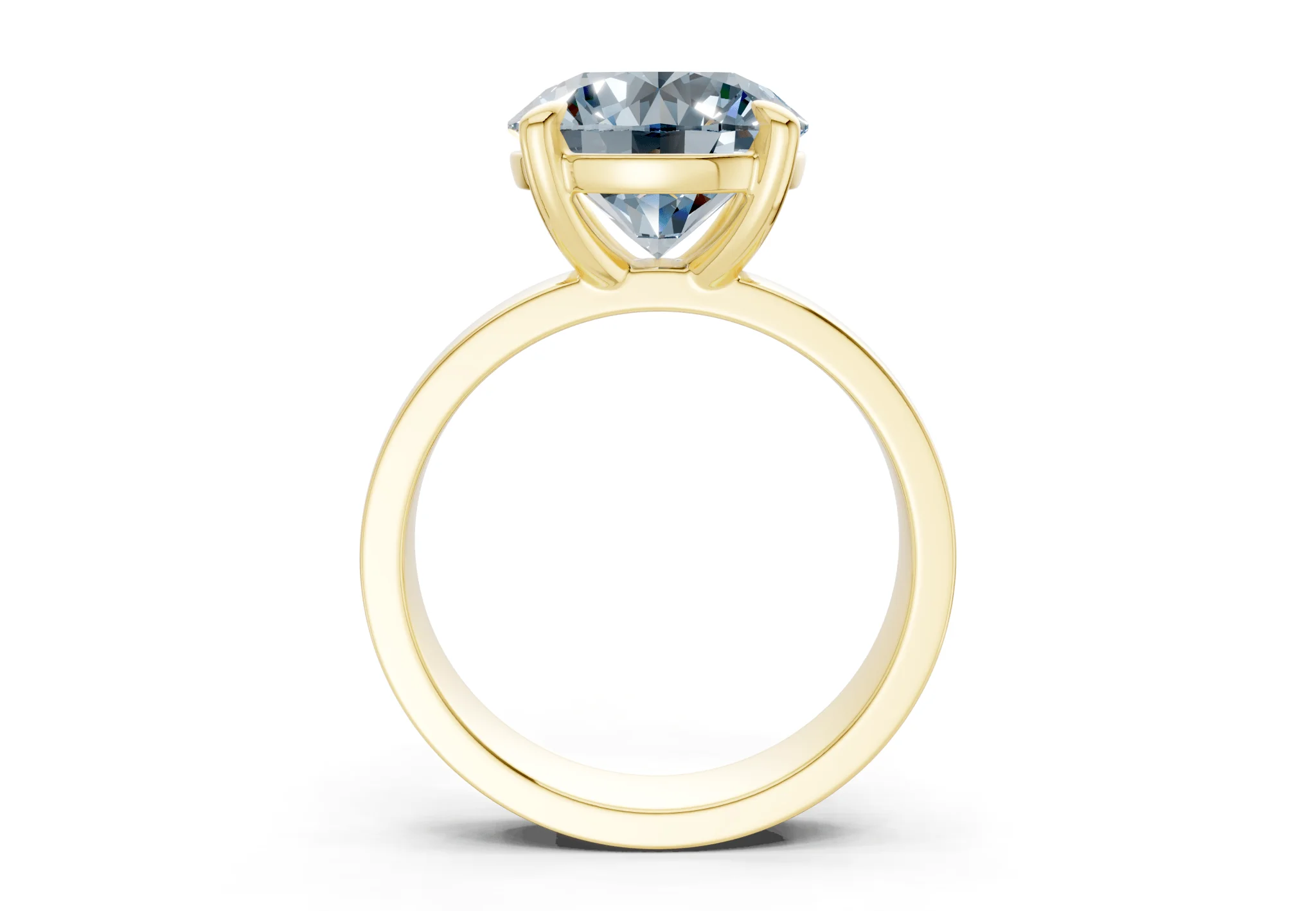 Cascade Blue Diamond Solitaire Round Cut 4mm Engagement Ring - Image 2