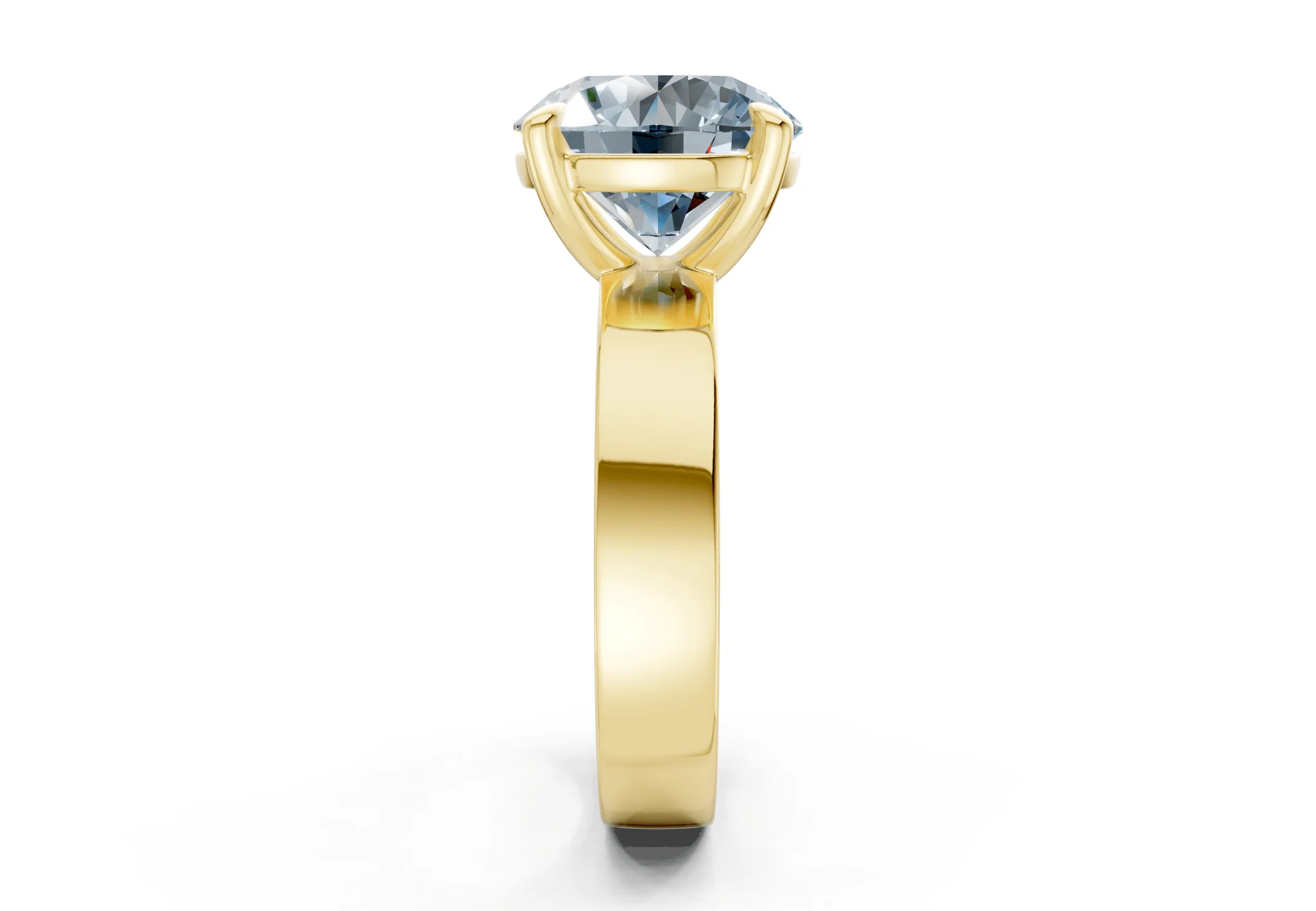 Cascade Blue Diamond Solitaire Round Cut 4mm Engagement Ring - Image 3