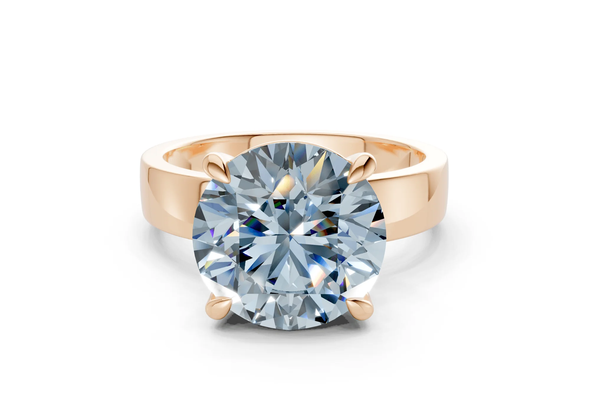 Cascade Blue Diamond Solitaire Round Cut 4mm Engagement Ring - Image 4