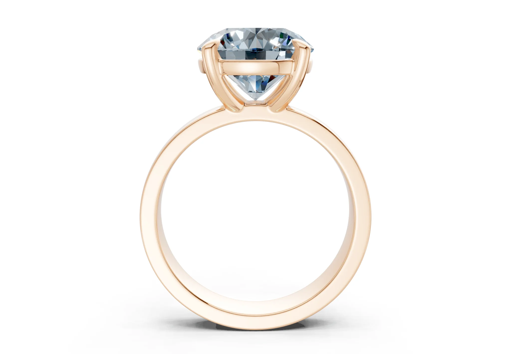 Cascade Blue Diamond Solitaire Round Cut 4mm Engagement Ring - Image 5