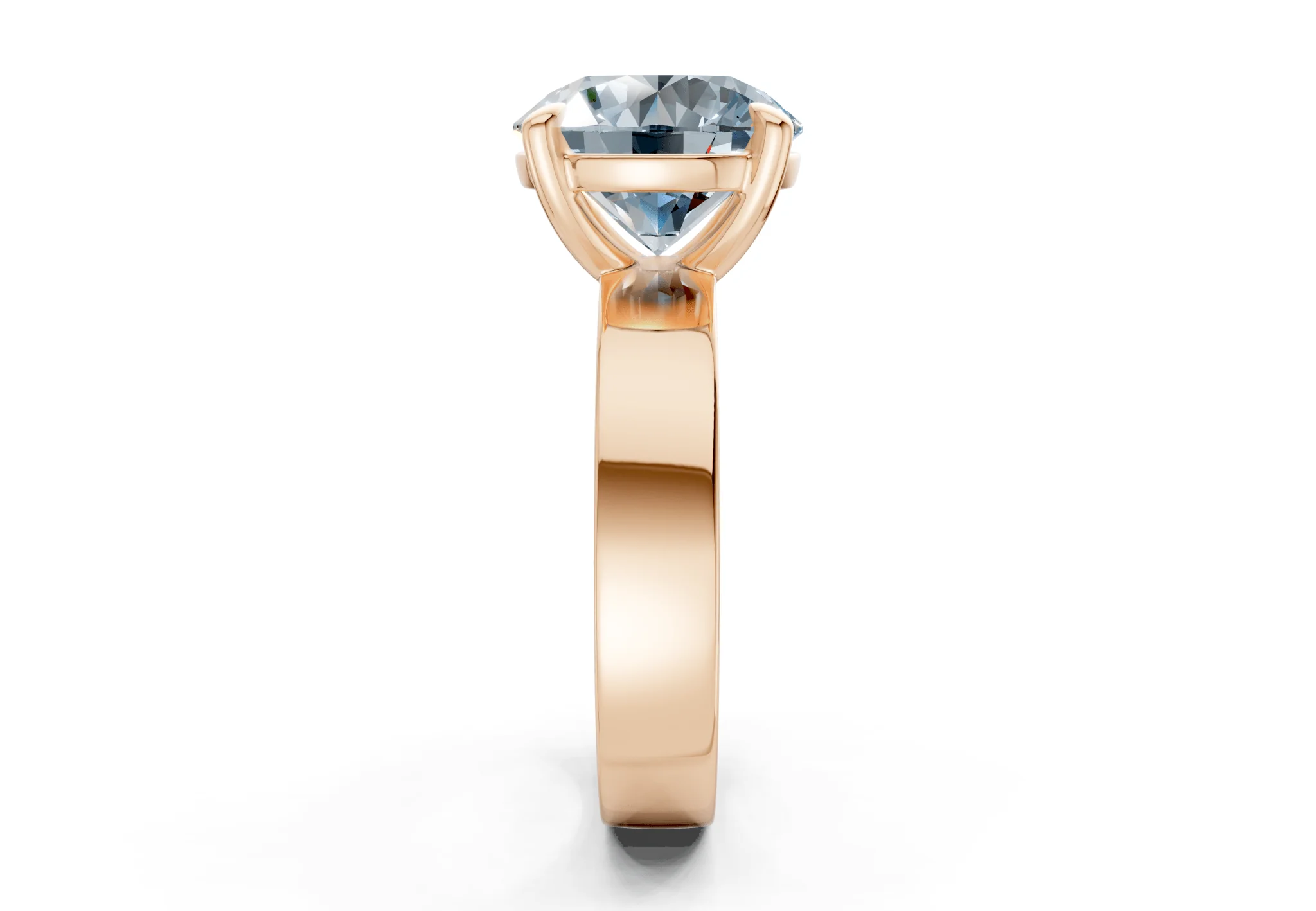 Cascade Blue Diamond Solitaire Round Cut 4mm Engagement Ring - Image 6