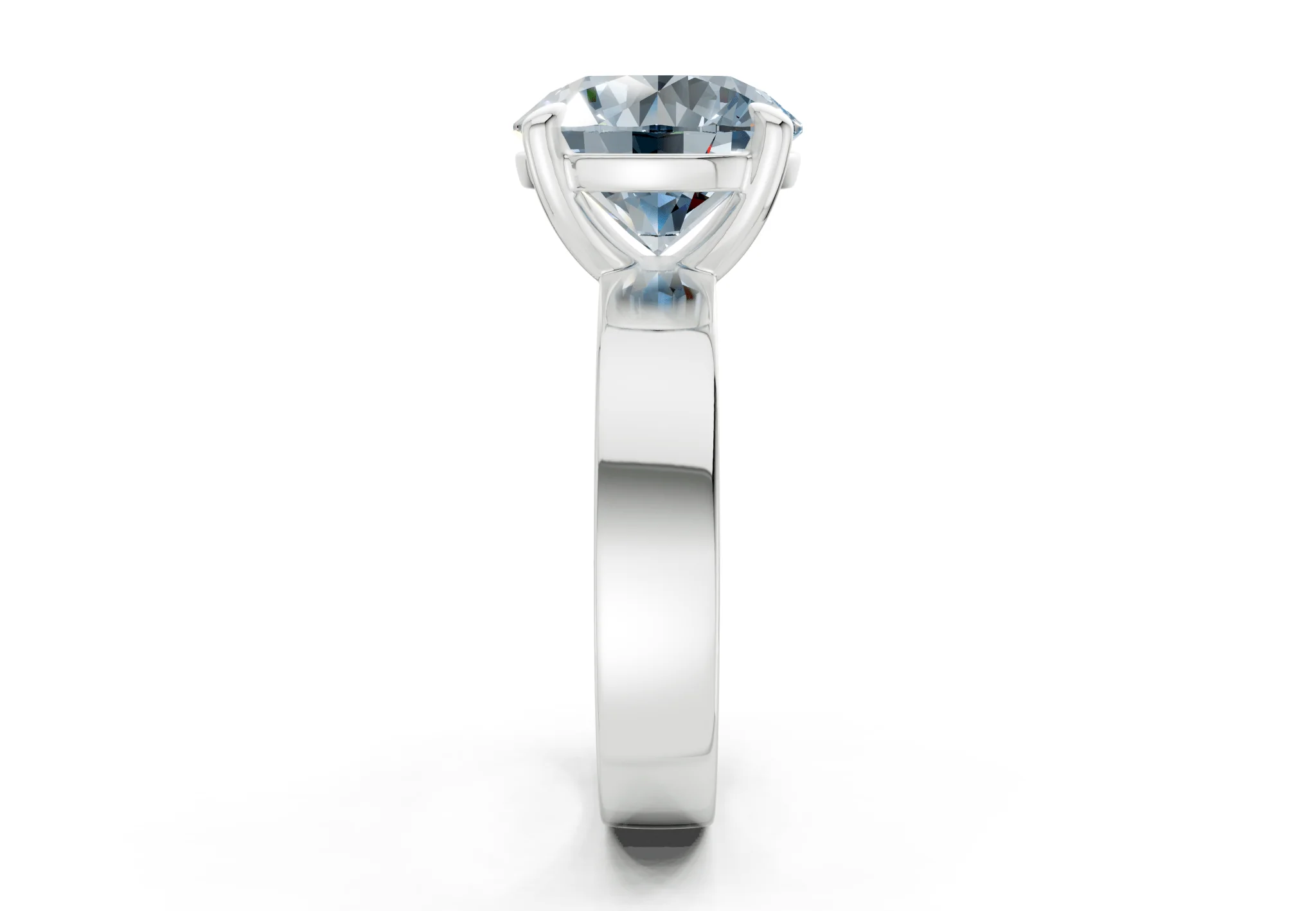 Cascade Blue Diamond Solitaire Round Cut 4mm Engagement Ring - Image 9