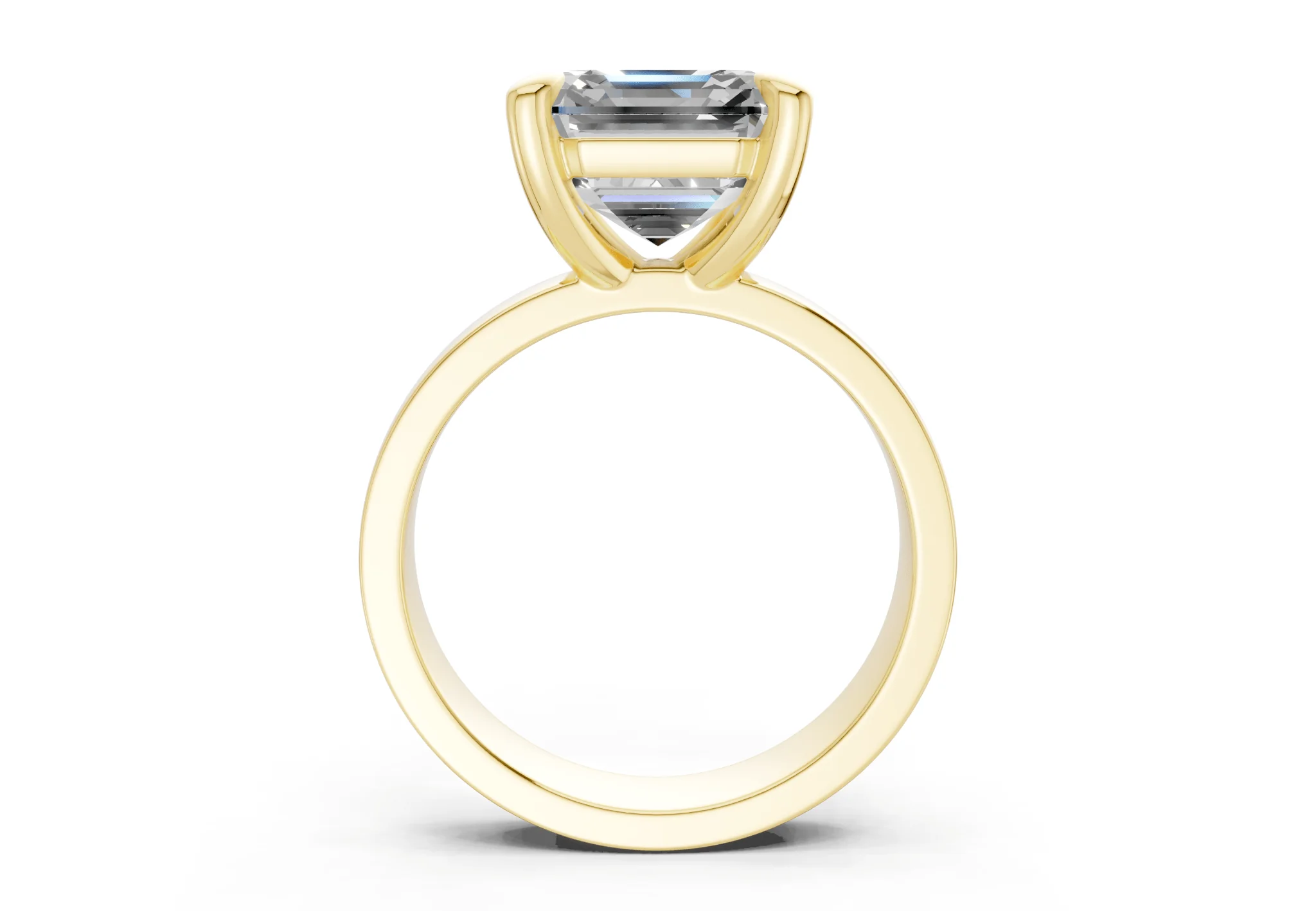Cascade Diamond Solitaire Asscher Cut 4mm Engagement Ring - Image 2