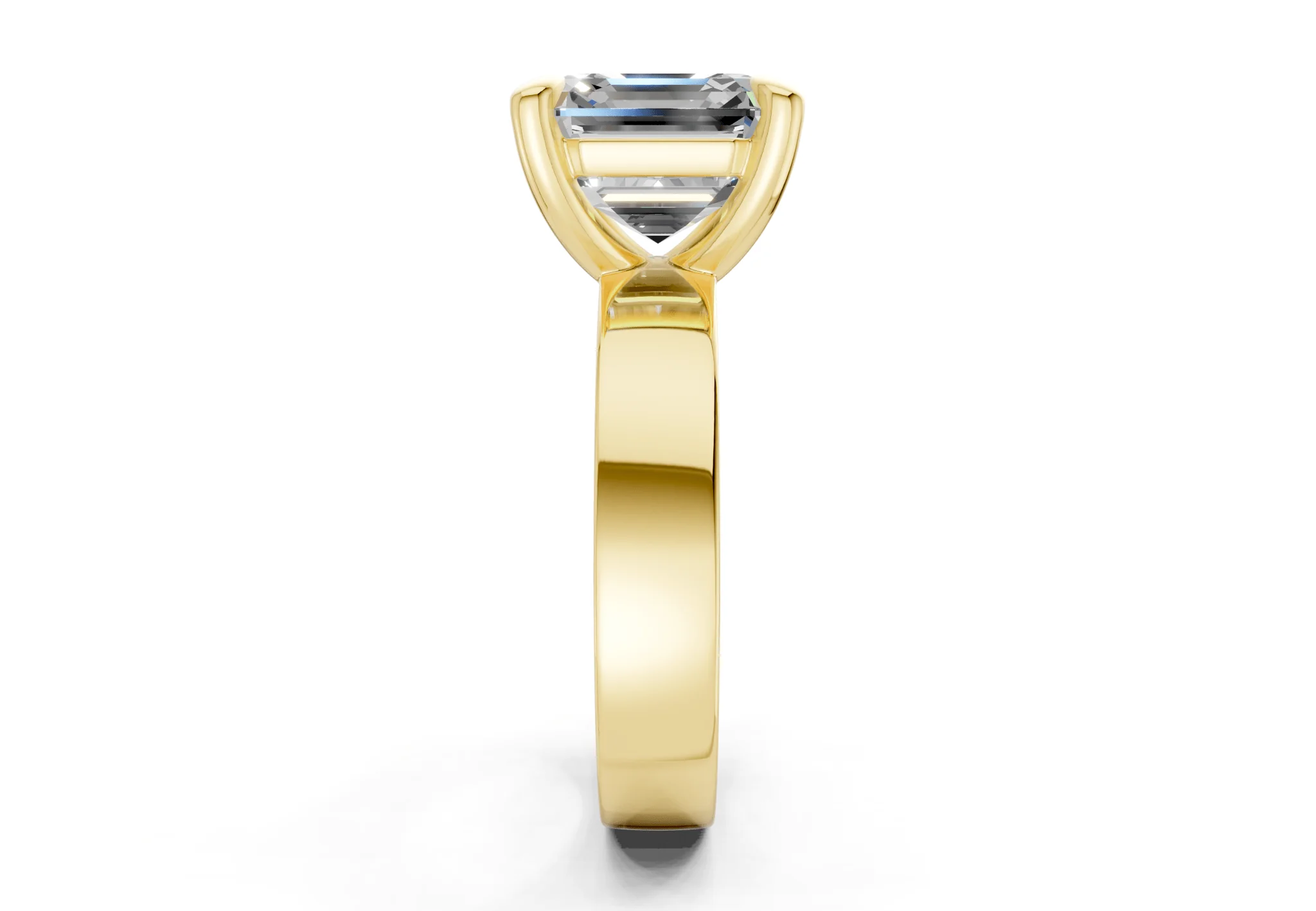 Cascade Diamond Solitaire Asscher Cut 4mm Engagement Ring - Image 3
