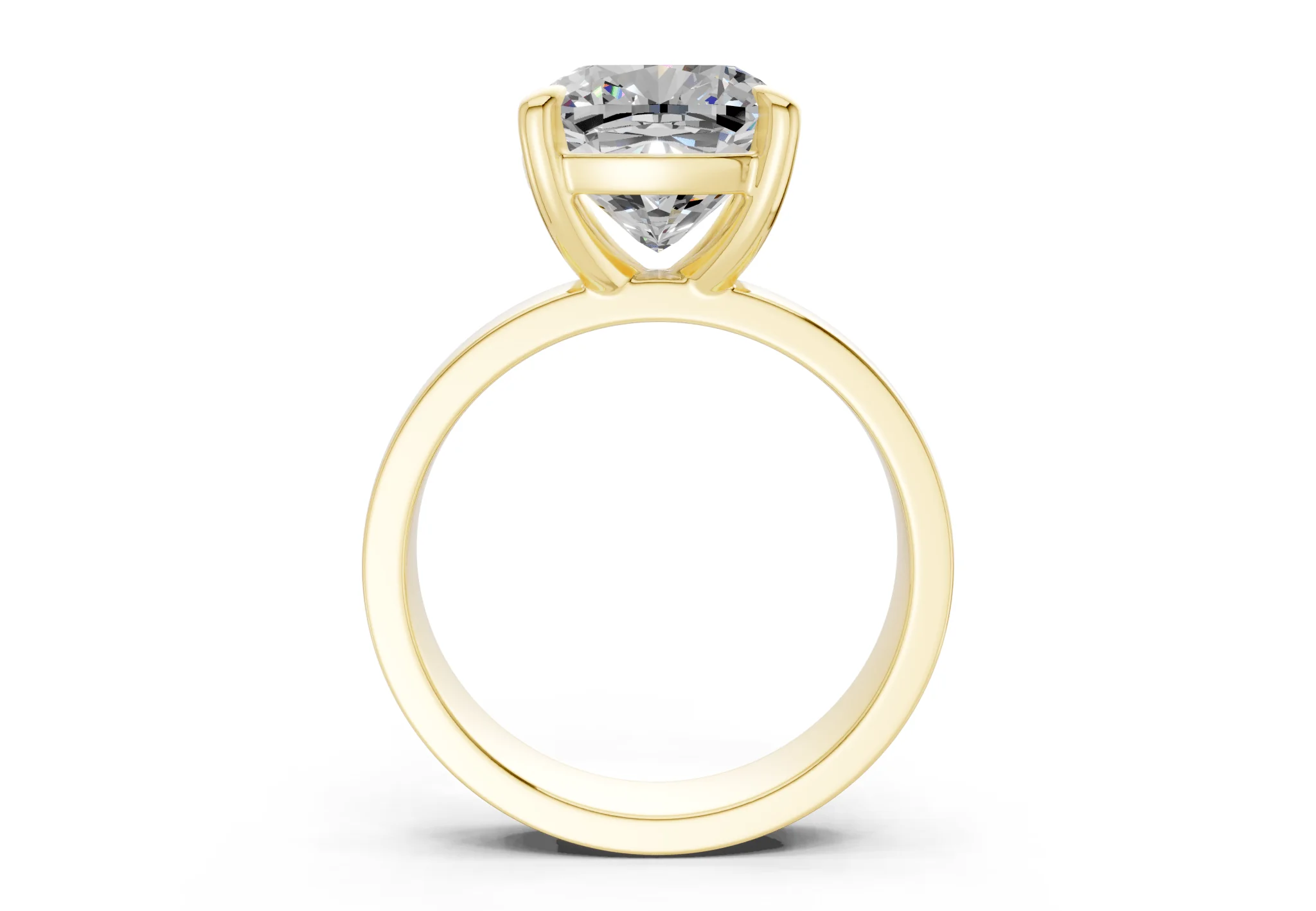 Cascade Diamond Solitaire Cushion Squareuare Cut 4mm Engagement Ring - Image 2