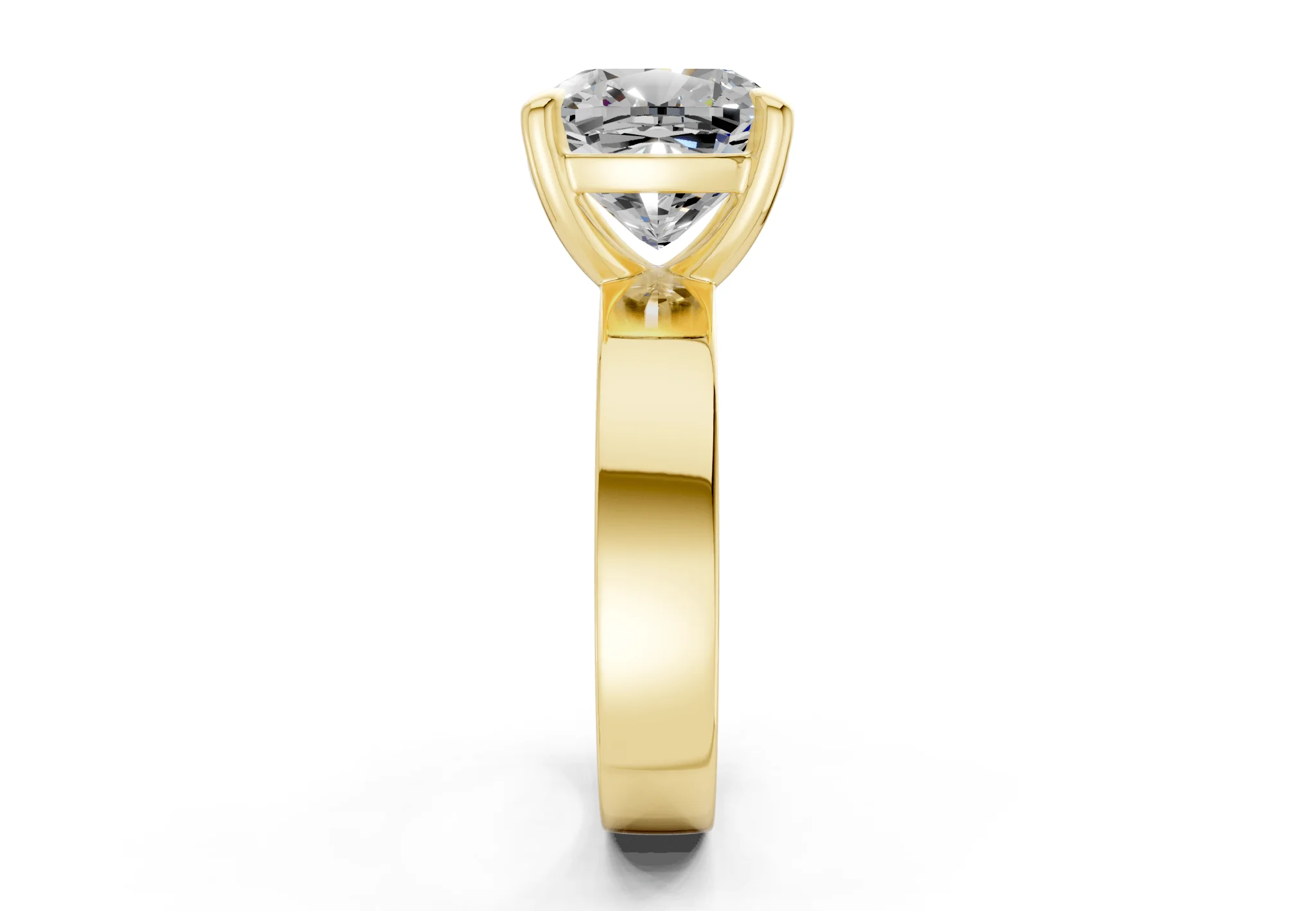 Cascade Diamond Solitaire Cushion Squareuare Cut 4mm Engagement Ring - Image 3