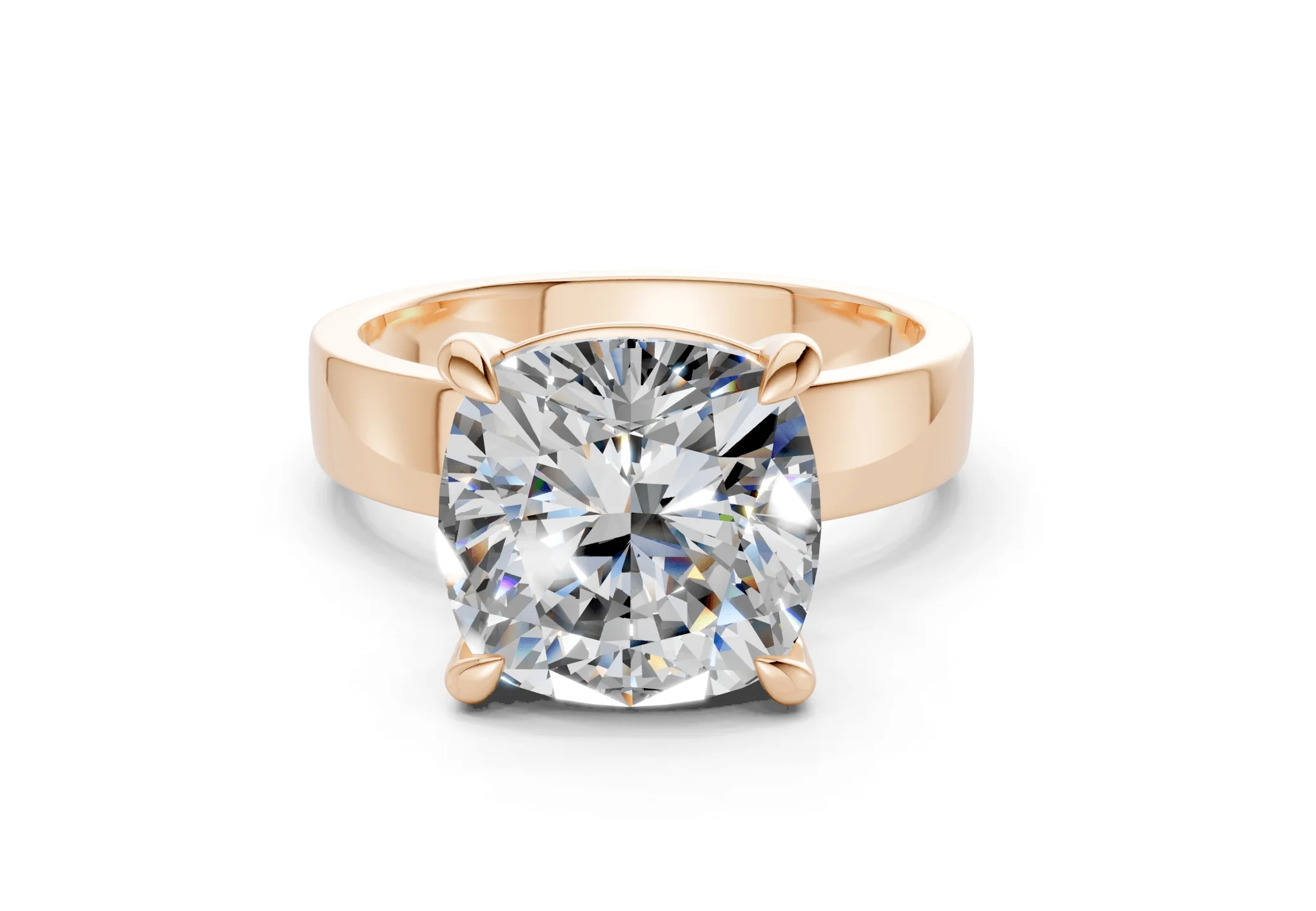 Cascade Diamond Solitaire Cushion Squareuare Cut 4mm Engagement Ring - Image 4