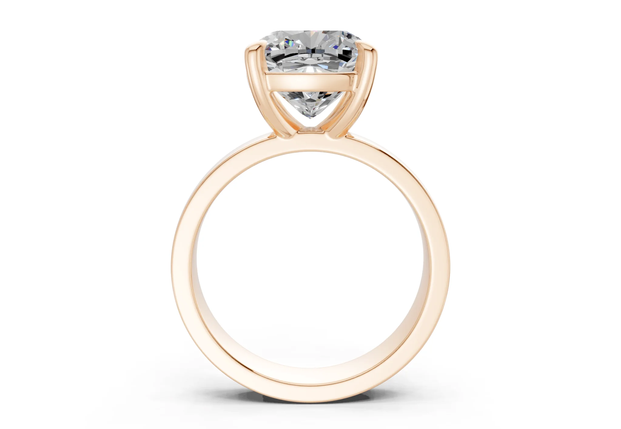 Cascade Diamond Solitaire Cushion Squareuare Cut 4mm Engagement Ring - Image 5