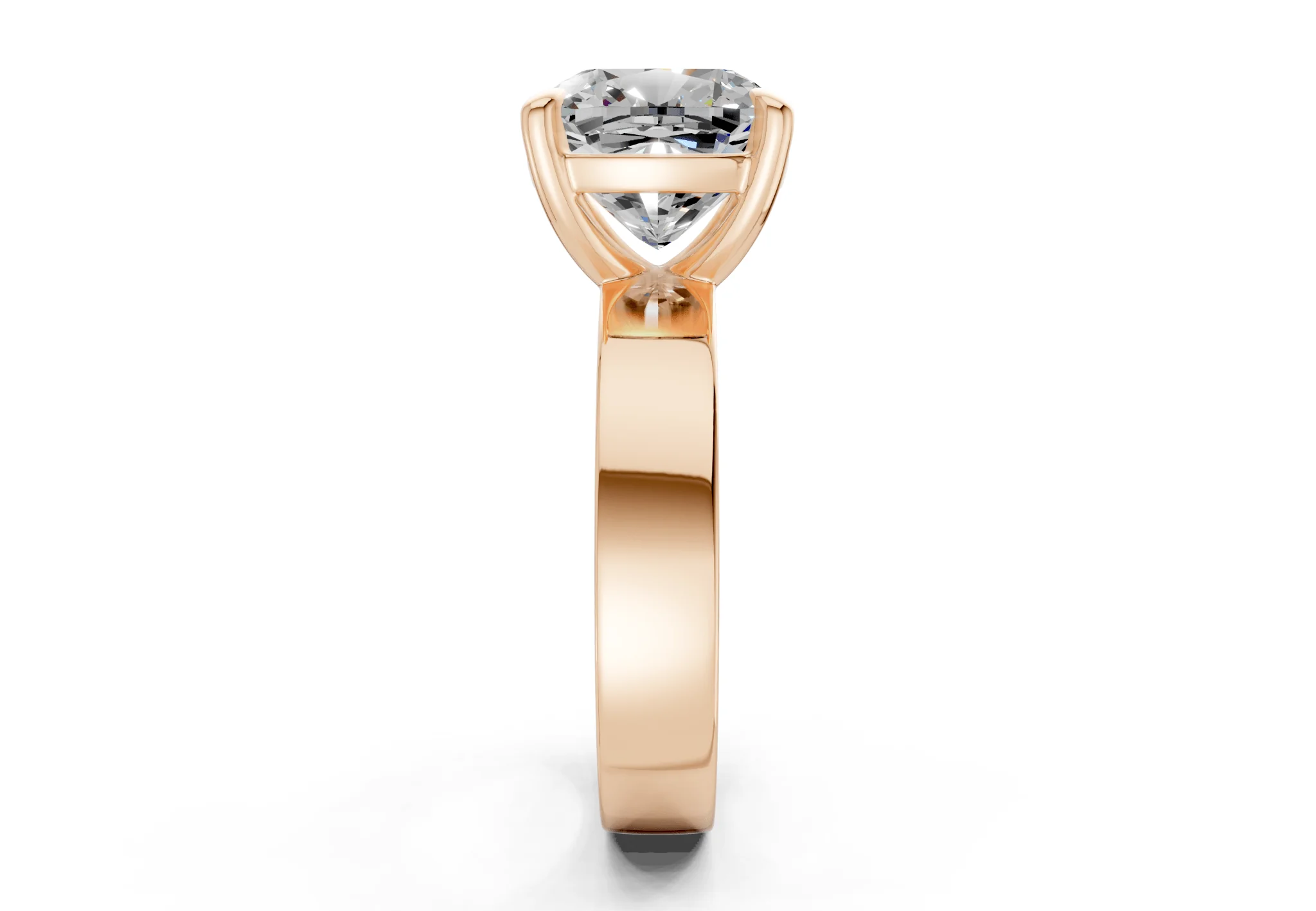 Cascade Diamond Solitaire Cushion Squareuare Cut 4mm Engagement Ring - Image 6