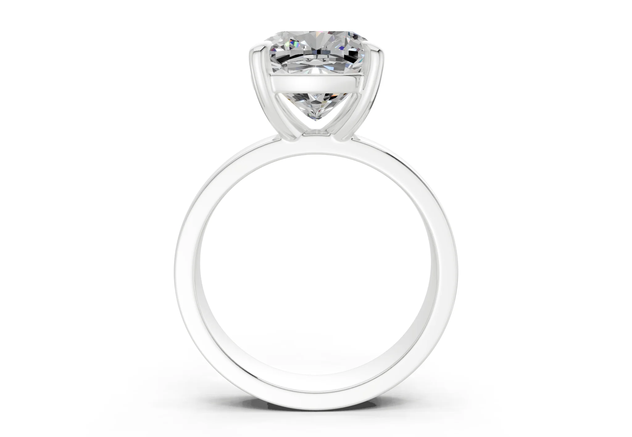 Cascade Diamond Solitaire Cushion Squareuare Cut 4mm Engagement Ring - Image 8